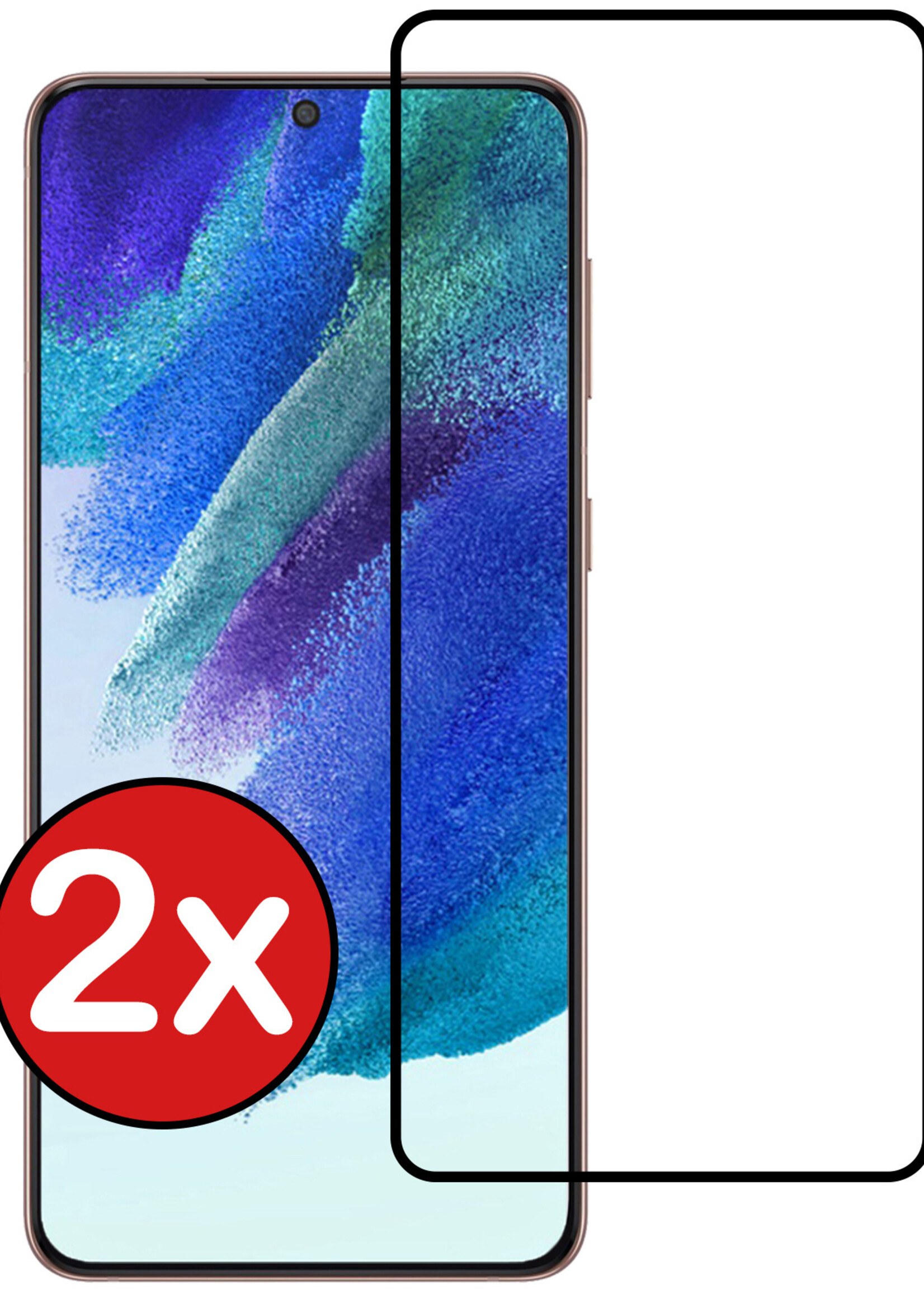 BTH Screenprotector Geschikt voor Samsung S21 FE Screenprotector Glas Gehard Tempered Glass Full Cover - Screenprotector Geschikt voor Samsung Galaxy S21 FE Screen Protector Screen Cover - 2 PACK