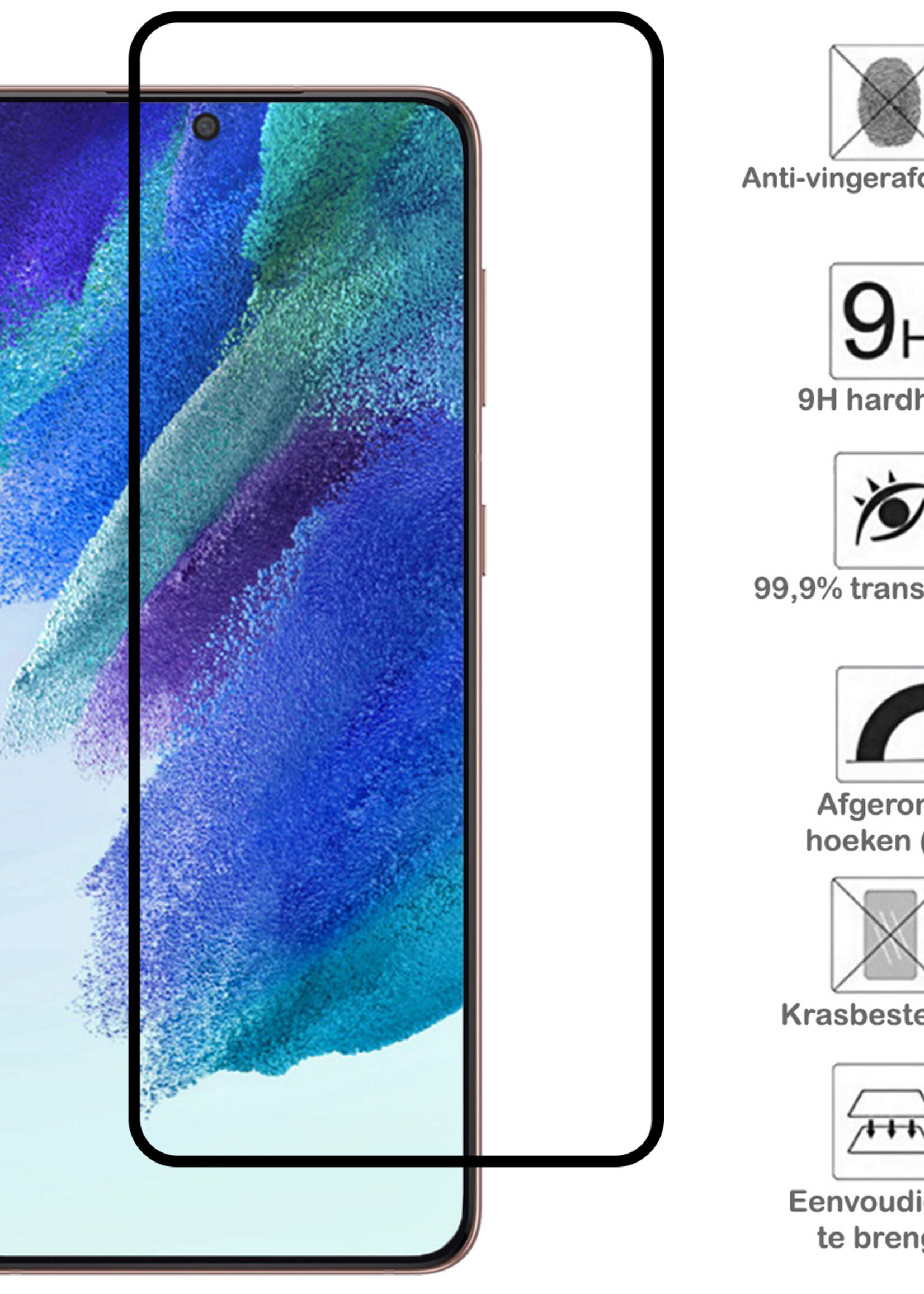 BTH Screenprotector Geschikt voor Samsung S21 FE Screenprotector Glas Gehard Tempered Glass Full Cover - Screenprotector Geschikt voor Samsung Galaxy S21 FE Screen Protector Screen Cover - 3 PACK