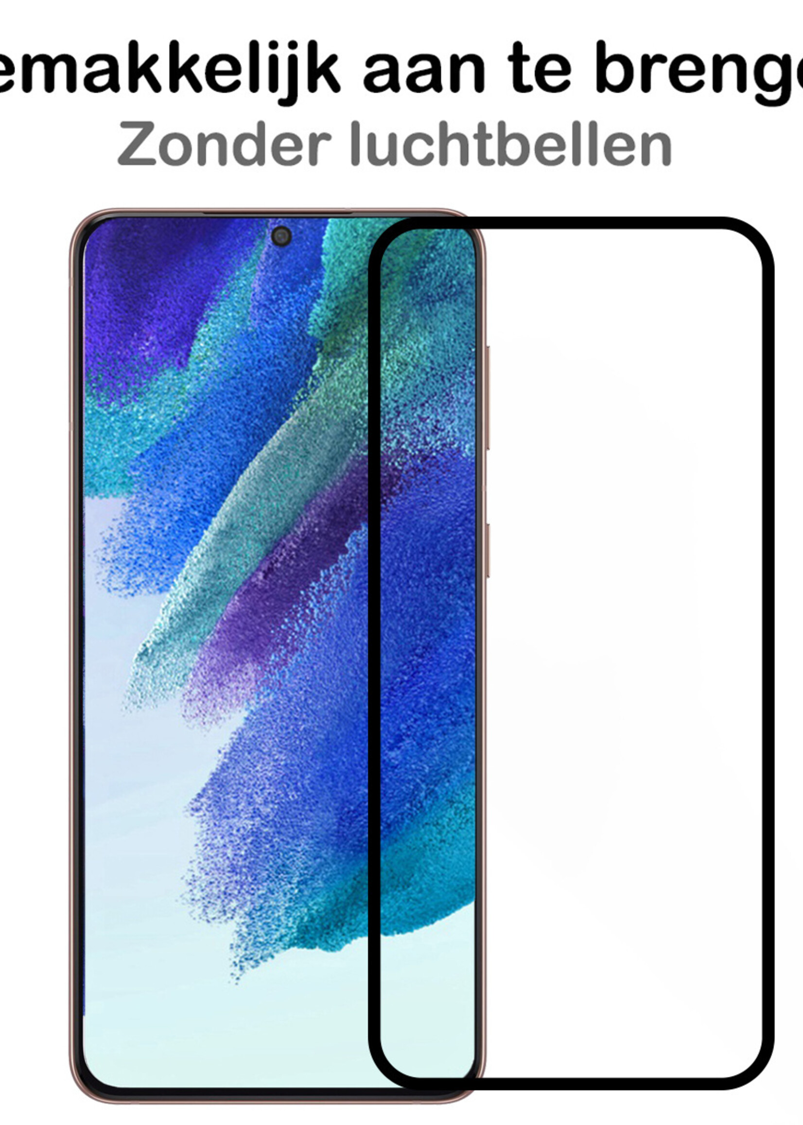 BTH Screenprotector Geschikt voor Samsung S21 FE Screenprotector Glas Gehard Tempered Glass Full Cover - Screenprotector Geschikt voor Samsung Galaxy S21 FE Screen Protector Screen Cover - 3 PACK