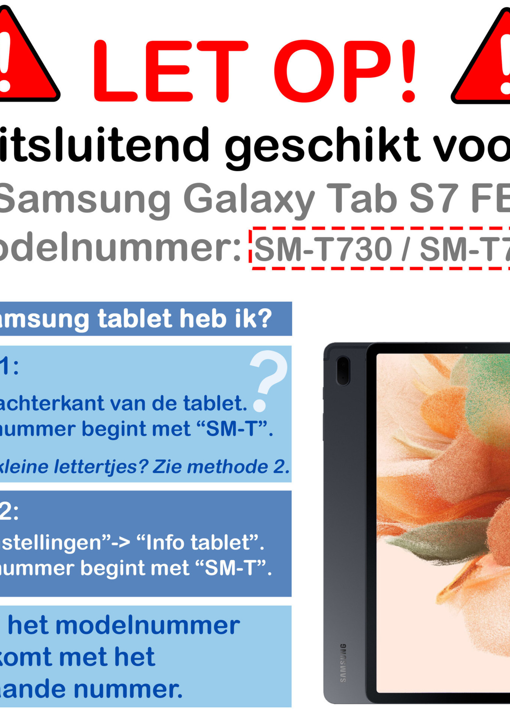 BTH Samsung Galaxy Tab S7 FE Hoesje Toetsenbord Hoes Luxe Keyboard Case Cover (12,4 inch) - Zwart
