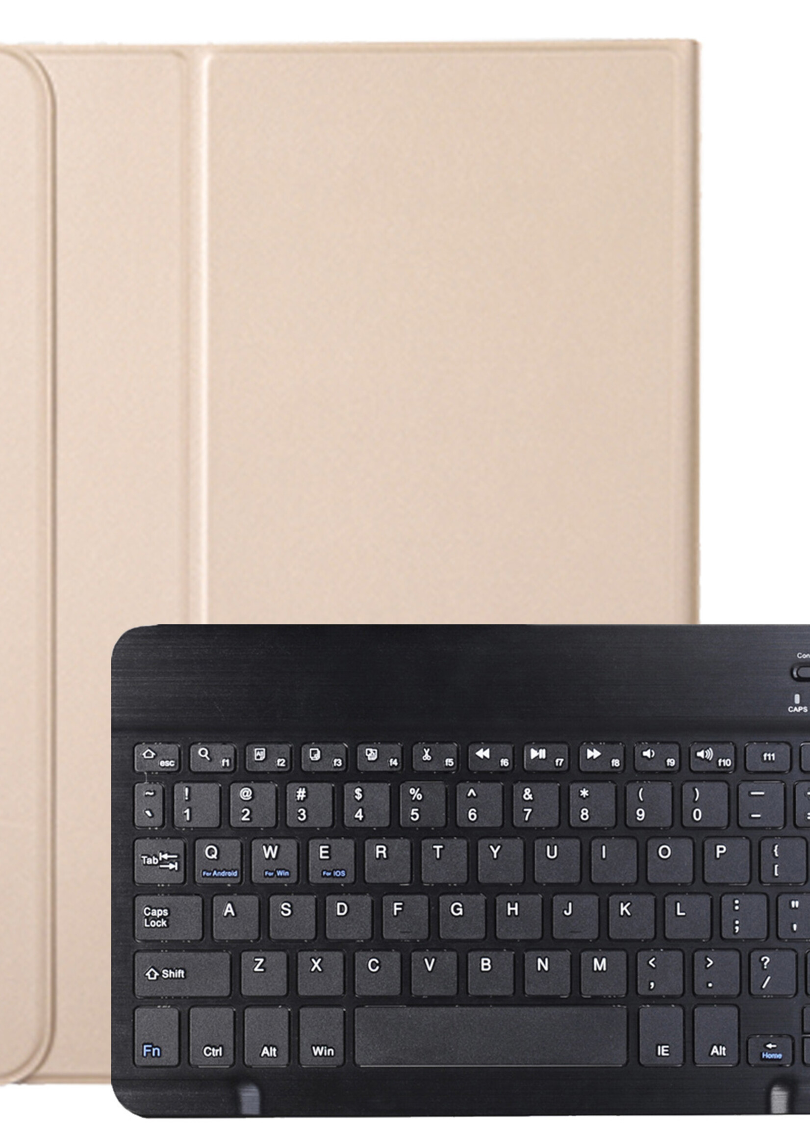 BTH Hoes Geschikt voor Samsung Galaxy Tab A8 Hoes Toetsenbord Hoesje Keyboard Case Cover Met Screenprotector - Hoesje Geschikt voor Samsung Tab A8 Hoes Toetsenbord Case - Goud