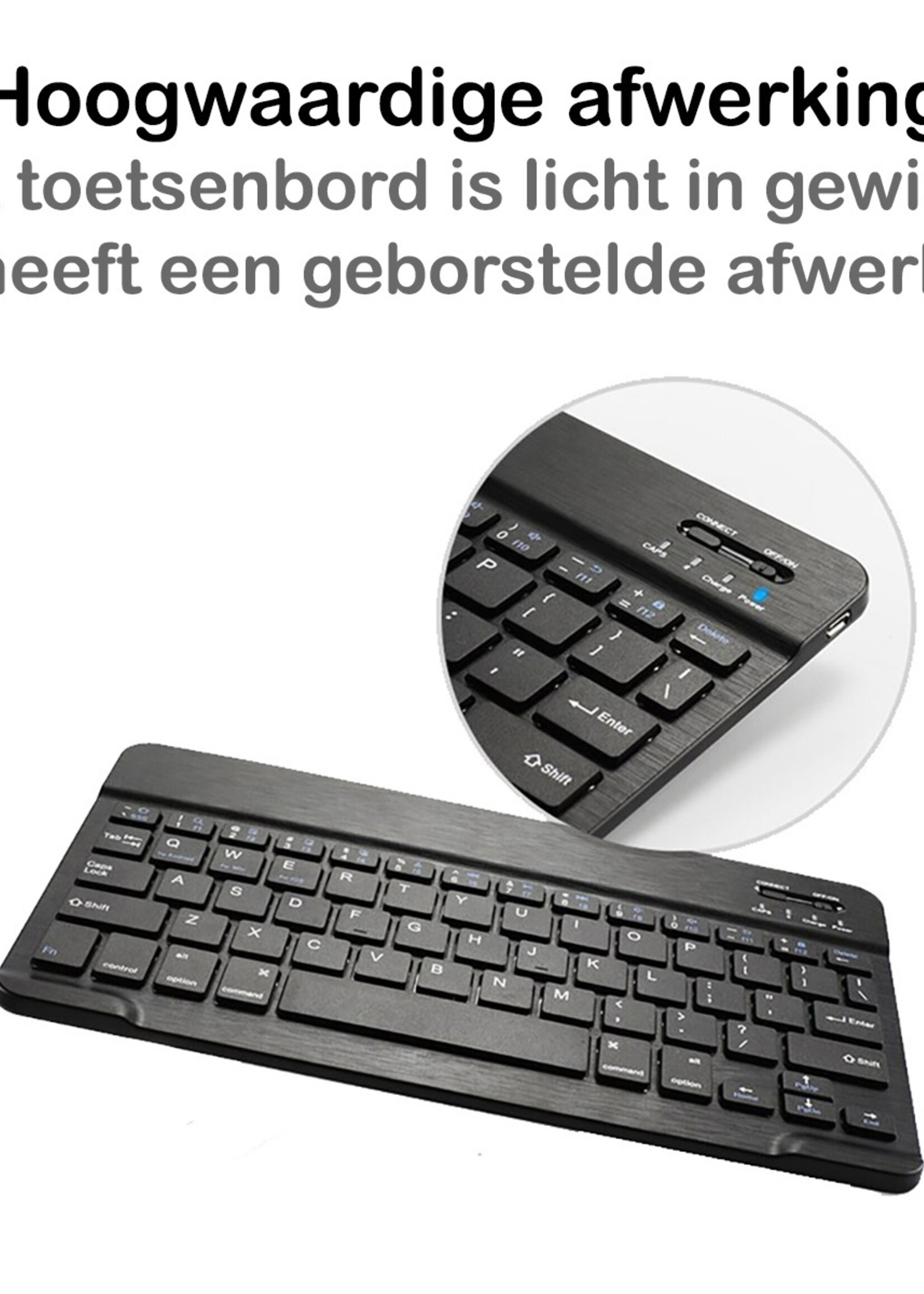 BTH Hoes Geschikt voor Samsung Galaxy Tab A8 Hoes Toetsenbord Hoesje Keyboard Case Cover Met Screenprotector - Hoesje Geschikt voor Samsung Tab A8 Hoes Toetsenbord Case - Goud