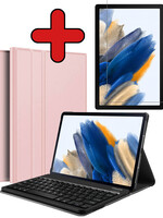 BTH BTH Samsung Galaxy Tab A8 2021 Toetsenbord Hoes Met Screenprotector - Rose Goud
