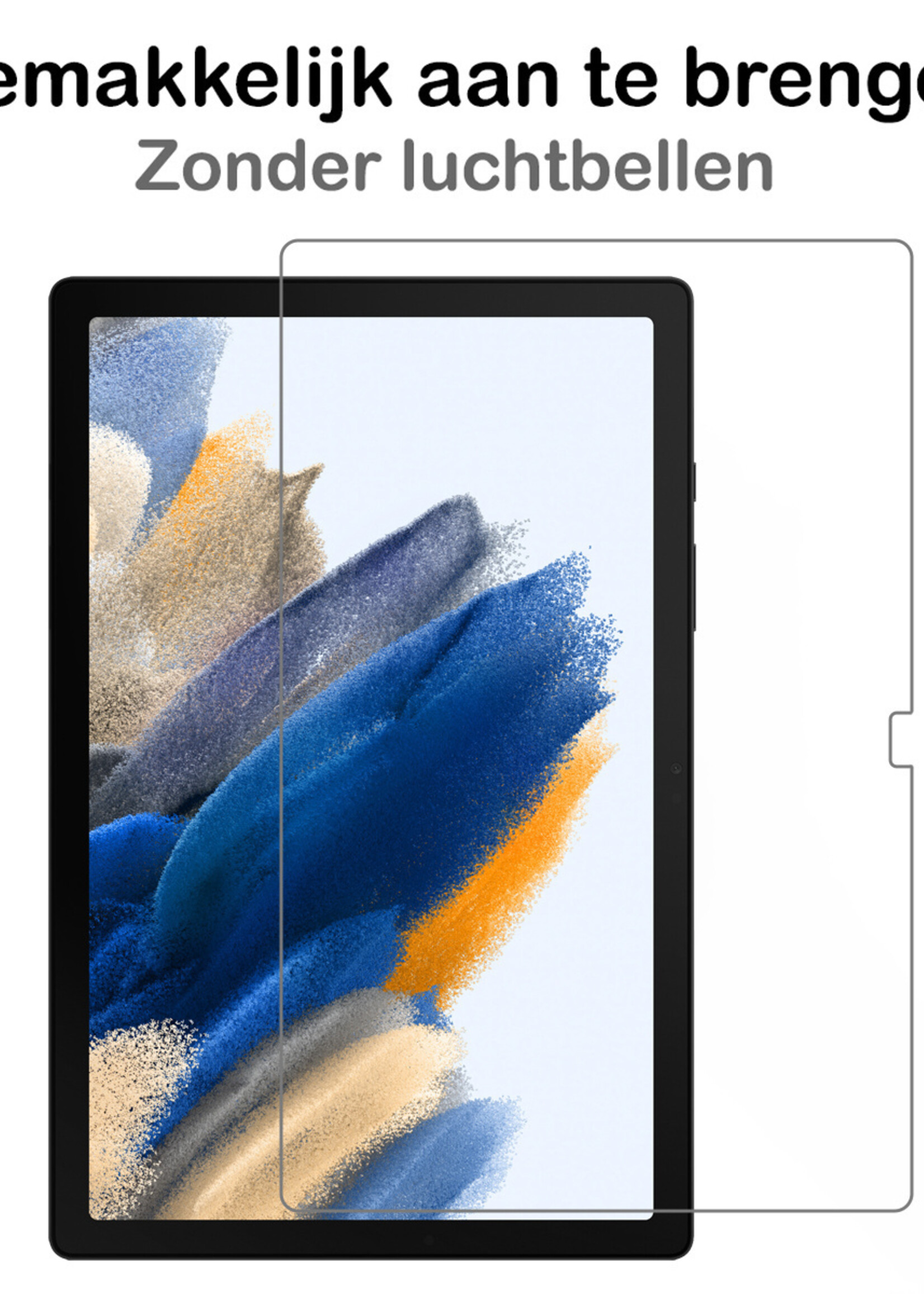 BTH Hoes Geschikt voor Samsung Galaxy Tab A8 Hoes Toetsenbord Hoesje Keyboard Case Cover Met Screenprotector - Hoesje Geschikt voor Samsung Tab A8 Hoes Toetsenbord Case - Zwart