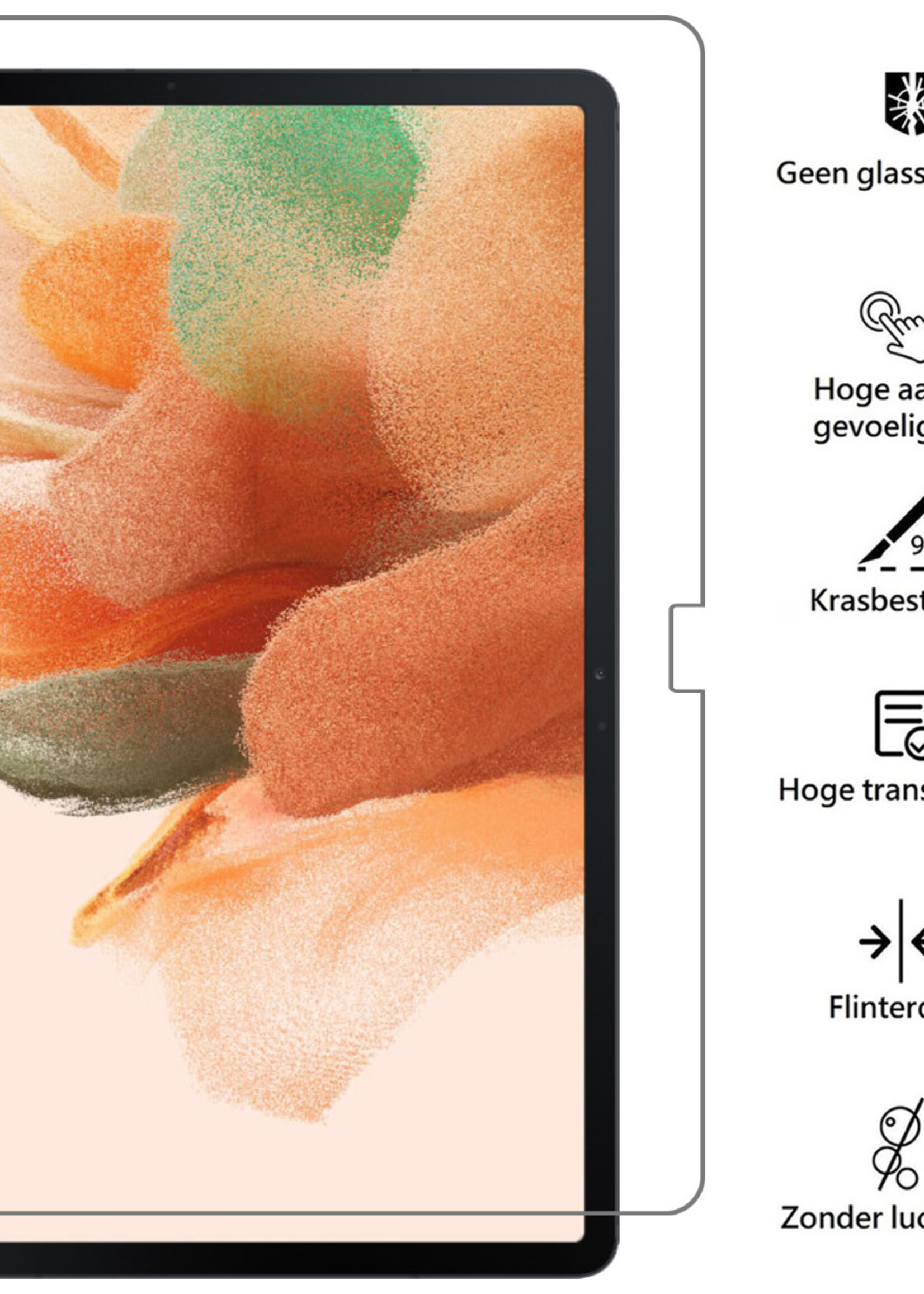BTH Hoes Geschikt voor Samsung Galaxy Tab S7 FE Hoes Toetsenbord Hoesje Keyboard Case Cover Met Screenprotector - Hoesje Geschikt voor Samsung Tab S7 FE Hoes Toetsenbord Case - Zwart