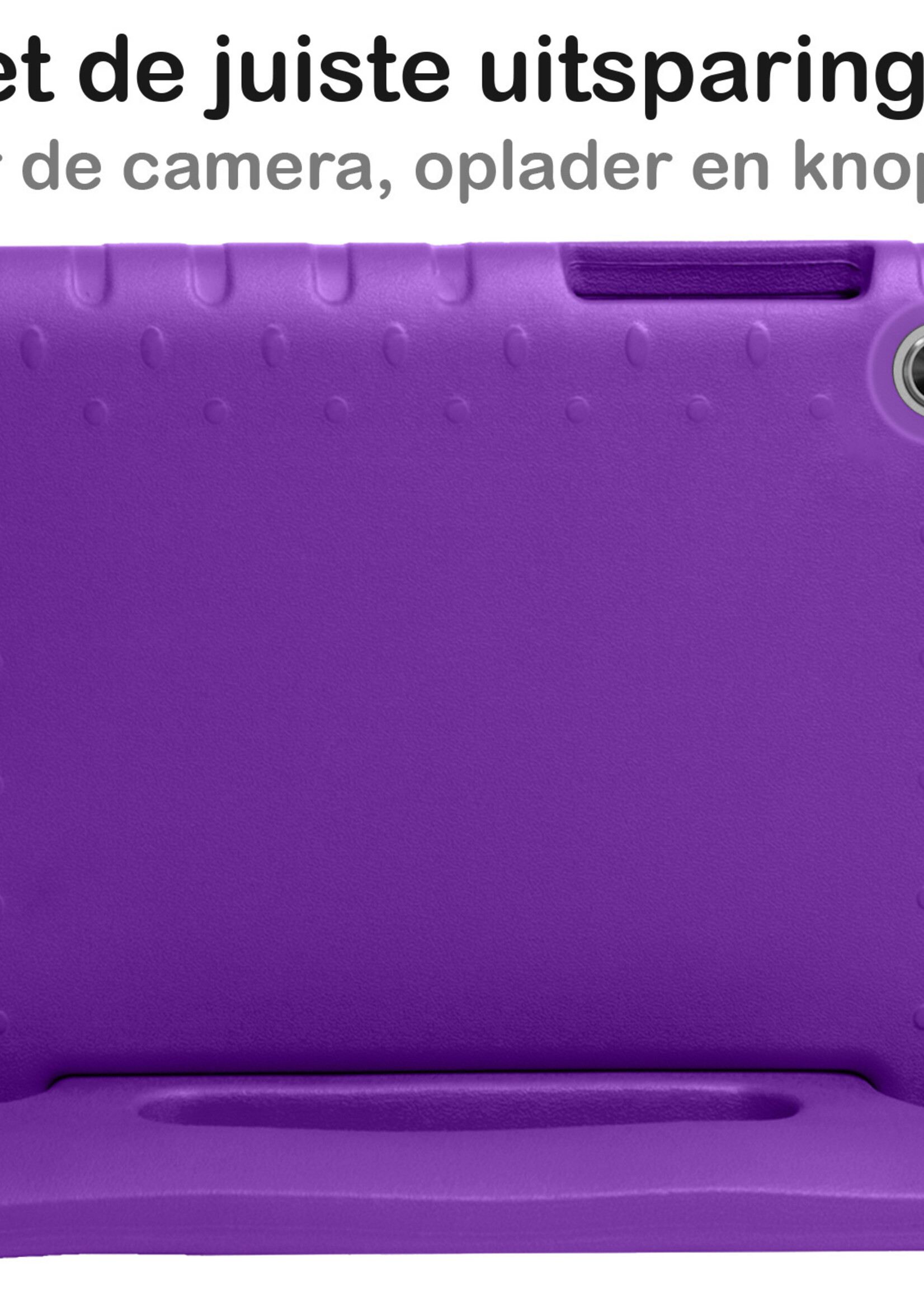 BTH Kinderhoes Geschikt voor Lenovo Tab M10 FHD Plus 2nd Gen Hoes Kinder Hoesje Kids Case Cover Kidsproof Met Screenprotector - Hoesje Geschikt voor Lenovo Tab M10 FHD Plus (2e Gen) Hoesje Kinder Hoes - Paars