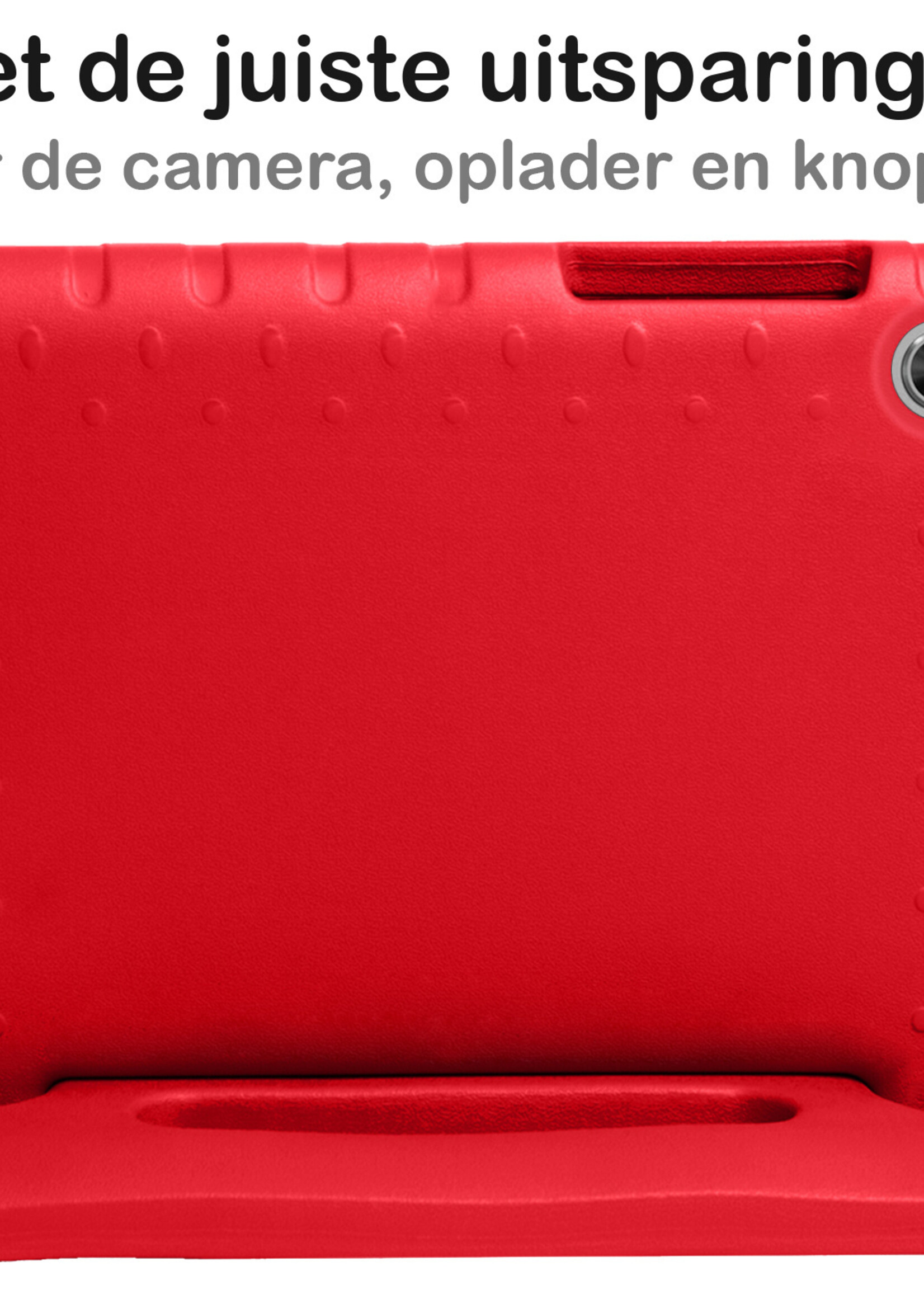BTH Kinderhoes Geschikt voor Lenovo Tab M10 FHD Plus 2nd Gen Hoes Kinder Hoesje Kids Case Cover Kidsproof Met Screenprotector - Hoesje Geschikt voor Lenovo Tab M10 FHD Plus (2e Gen) Hoesje Kinder Hoes - Rood