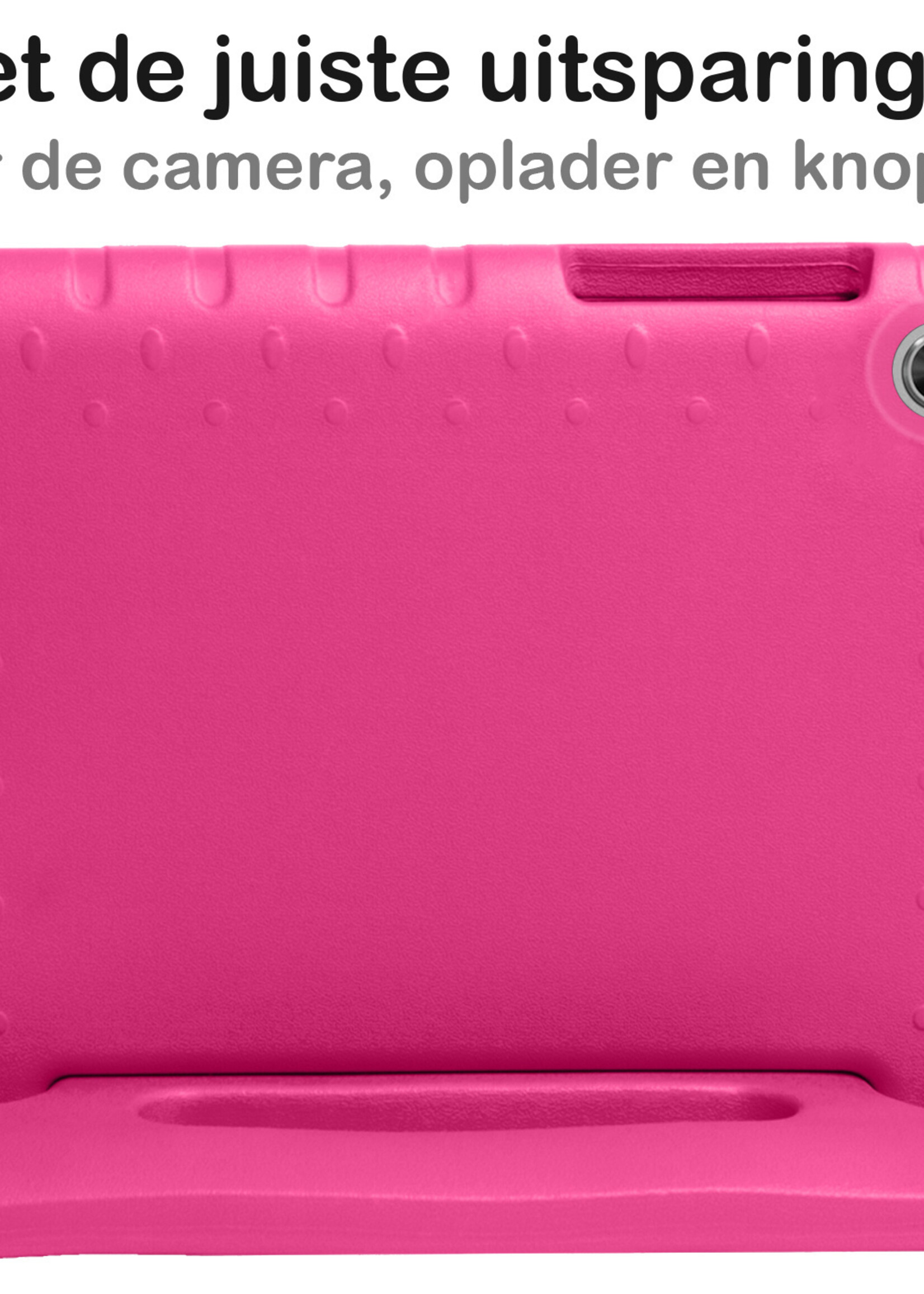 BTH Kinderhoes Geschikt voor Lenovo Tab M10 FHD Plus 2nd Gen Hoes Kinder Hoesje Kids Case Cover Kidsproof Met 2x Screenprotector - Hoesje Geschikt voor Lenovo Tab M10 FHD Plus (2e Gen) Hoesje Kinder Hoes - Roze