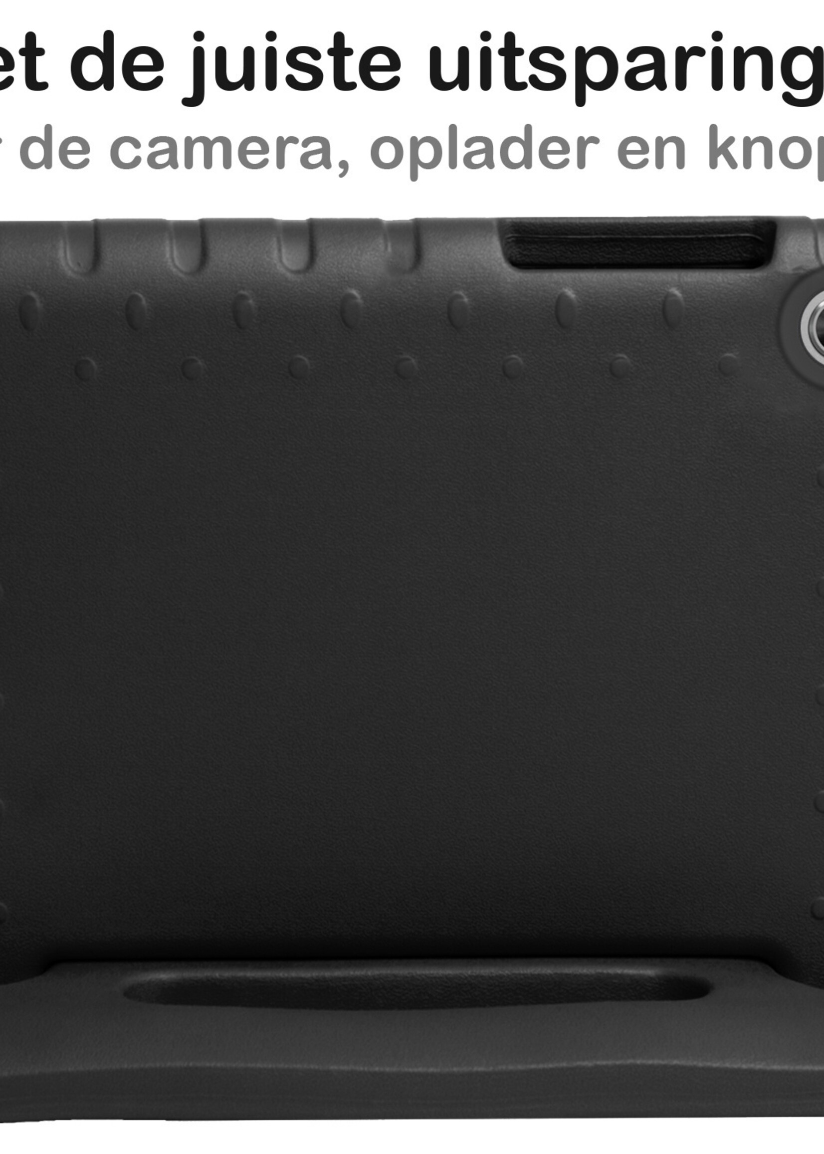 BTH Kinderhoes Geschikt voor Lenovo Tab M10 FHD Plus 2nd Gen Hoes Kinder Hoesje Kids Case Cover Kidsproof Met 2x Screenprotector - Hoesje Geschikt voor Lenovo Tab M10 FHD Plus (2e Gen) Hoesje Kinder Hoes - Zwart