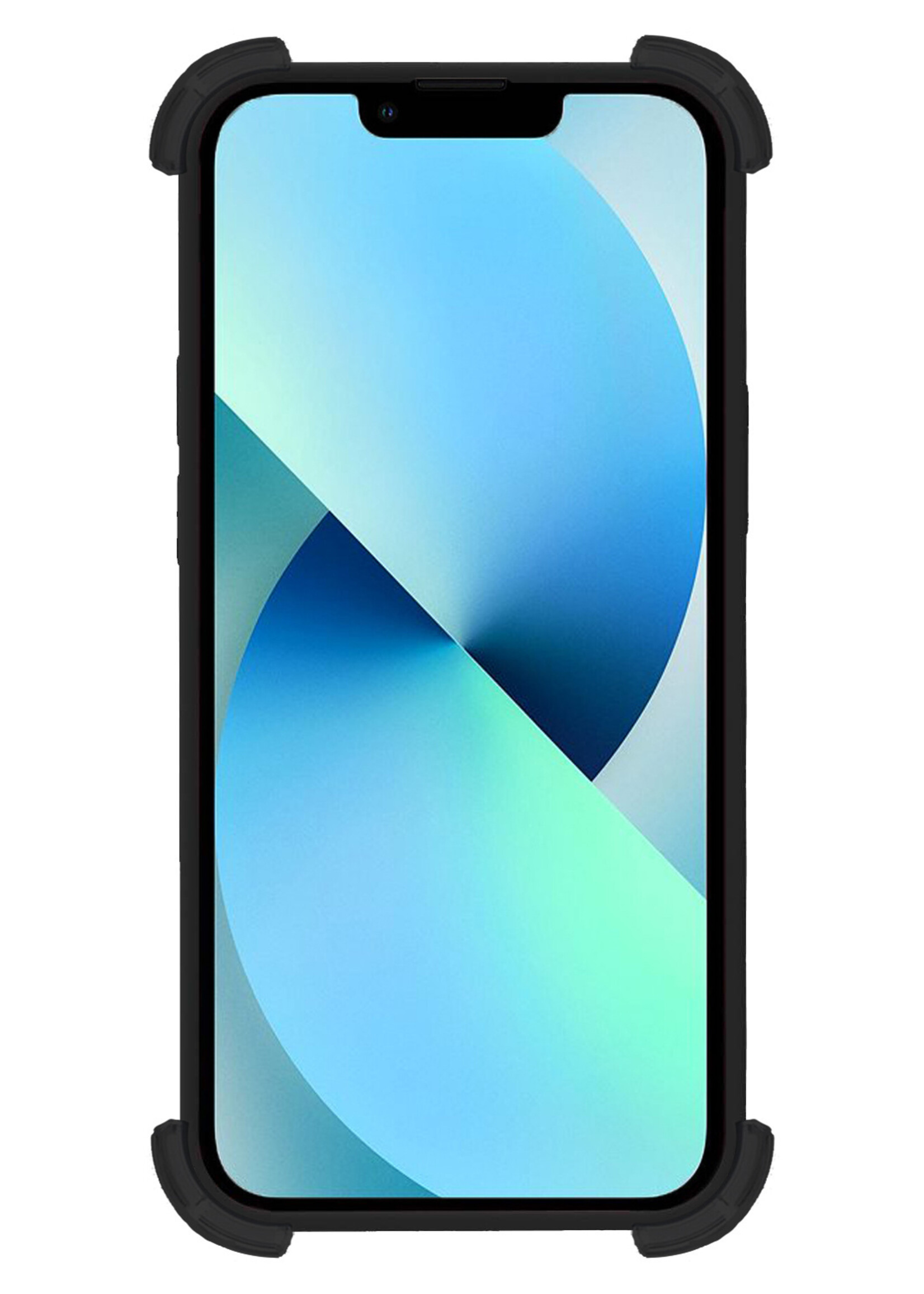 BTH Hoesje Geschikt voor iPhone 13 Pro Max Hoesje Siliconen Shock Proof Case Hoes Met Screenprotector - Hoes Geschikt voor iPhone 13 Pro Max Hoes Cover Case Shockproof - Zwart