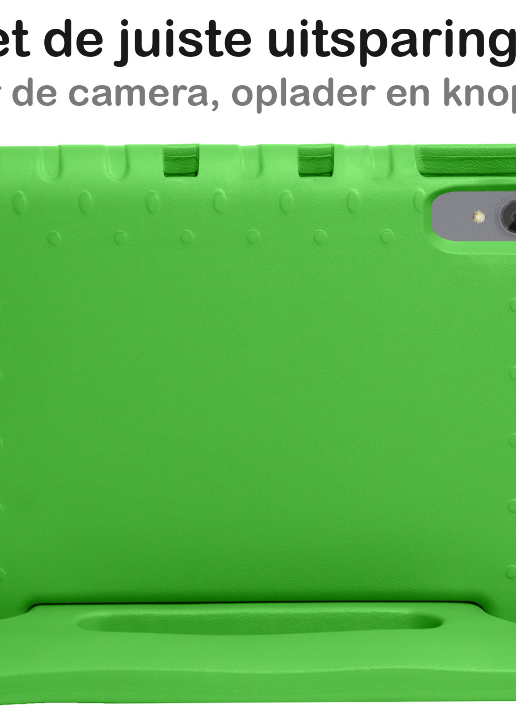 BTH Kinderhoes Geschikt voor Lenovo Tab P11 Hoes Kinder Hoesje Kids Case Cover Kidsproof Met Screenprotector - Hoesje Geschikt voor Lenovo Tab P11 Hoesje Kinder Hoes - Groen