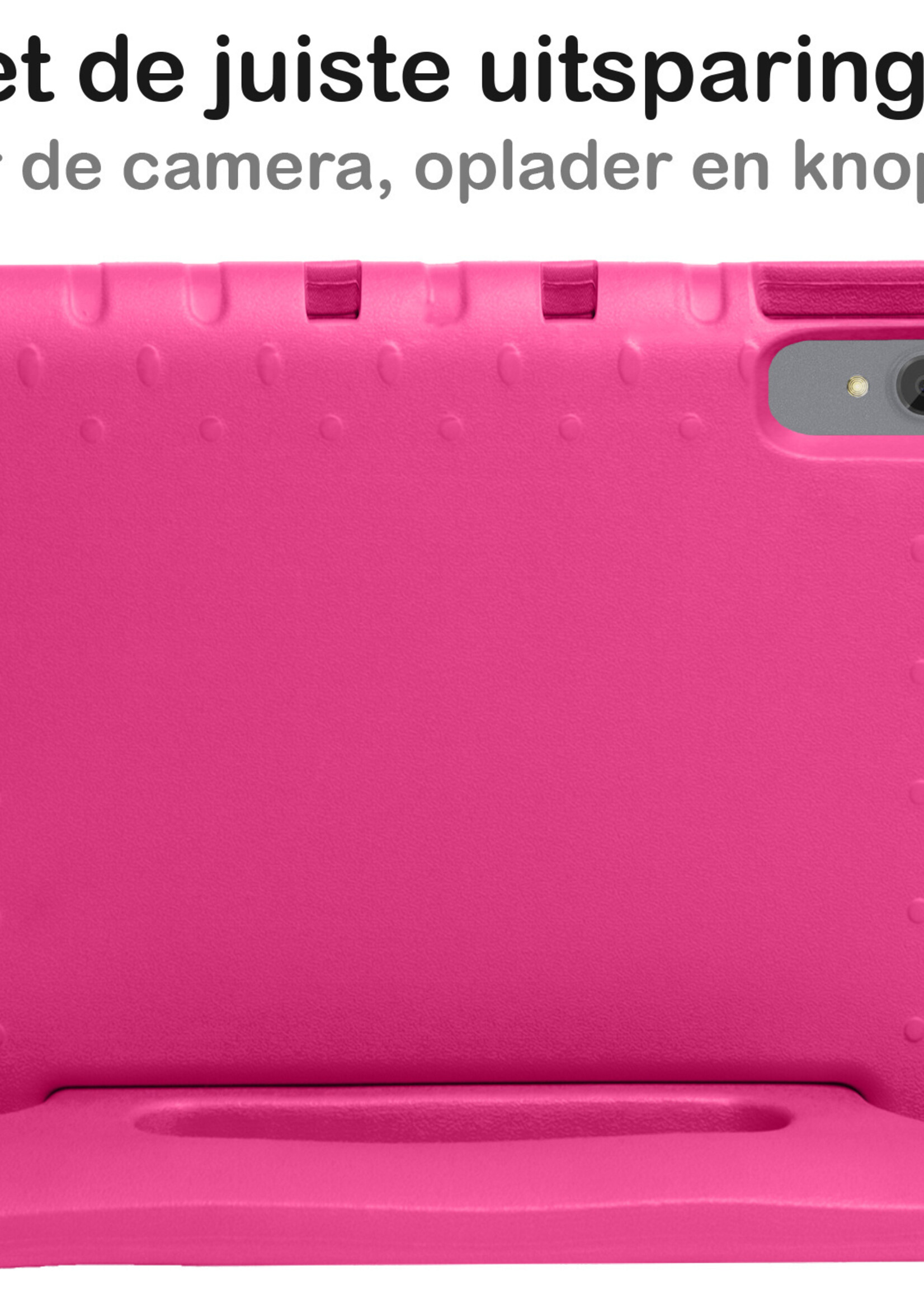 BTH Kinderhoes Geschikt voor Lenovo Tab P11 Hoes Kinder Hoesje Kids Case Cover Kidsproof Met Screenprotector - Hoesje Geschikt voor Lenovo Tab P11 Hoesje Kinder Hoes - Roze