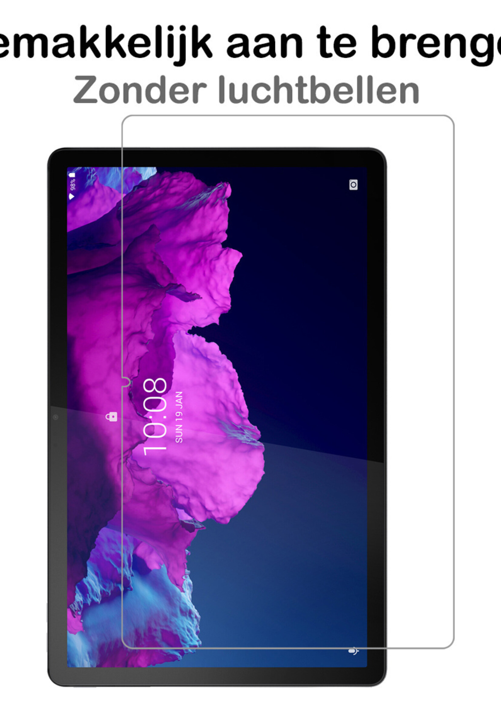 BTH Kinderhoes Geschikt voor Lenovo Tab P11 Hoes Kinder Hoesje Kids Case Cover Kidsproof Met Screenprotector - Hoesje Geschikt voor Lenovo Tab P11 Hoesje Kinder Hoes - Zwart