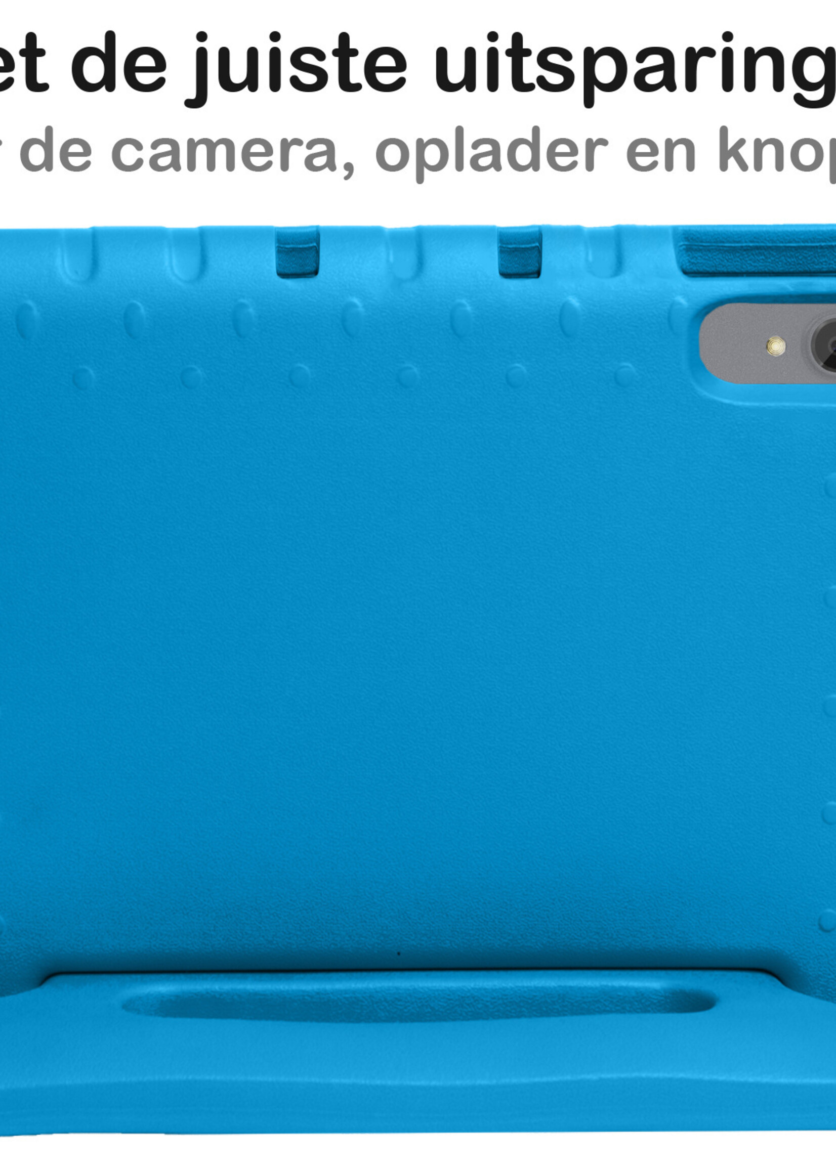 BTH Kinderhoes Geschikt voor Lenovo Tab P11 Hoes Kinder Hoesje Kids Case Cover Kidsproof Met 2x Screenprotector - Hoesje Geschikt voor Lenovo Tab P11 Hoesje Kinder Hoes - Blauw
