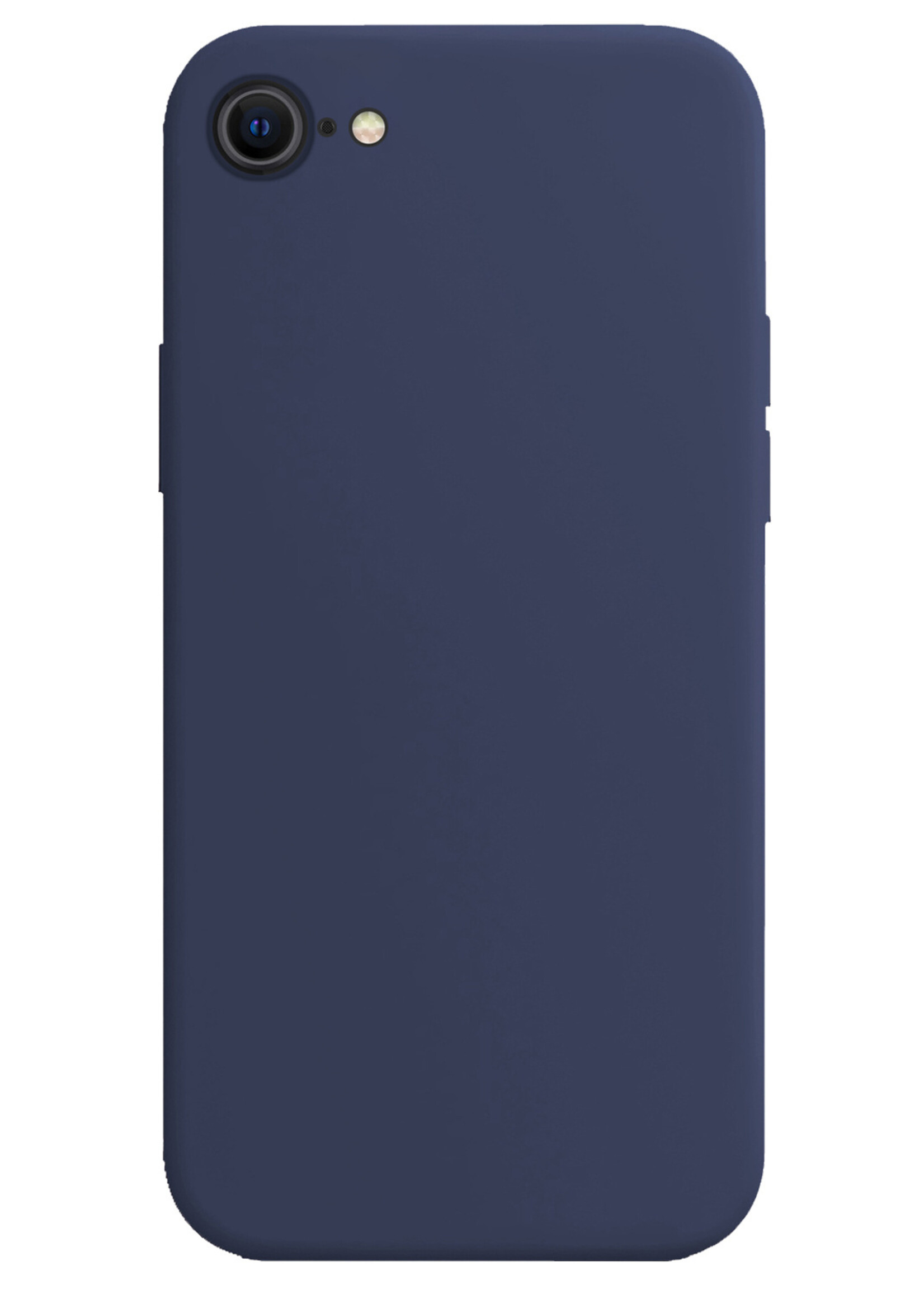 BTH Hoes voor iPhone SE 2022 Hoesje Siliconen Case Back Cover Hoes Donker Blauw - Hoes voor iPhone SE 2022 Hoesje Cover Hoes Siliconen
