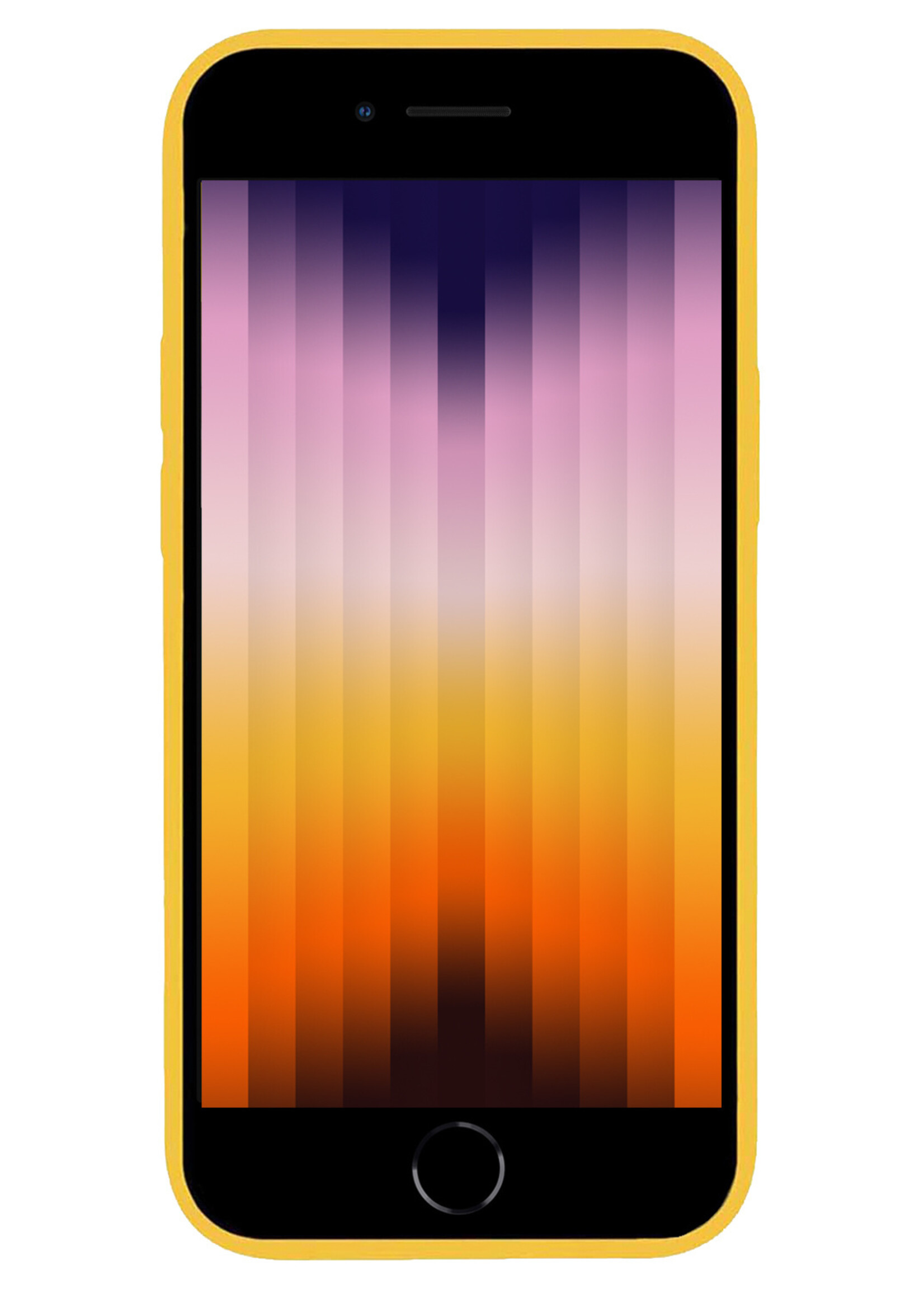 BTH Hoes voor iPhone SE 2022 Hoesje Siliconen Case Back Cover Hoes Geel - Hoes voor iPhone SE 2022 Hoesje Cover Hoes Siliconen