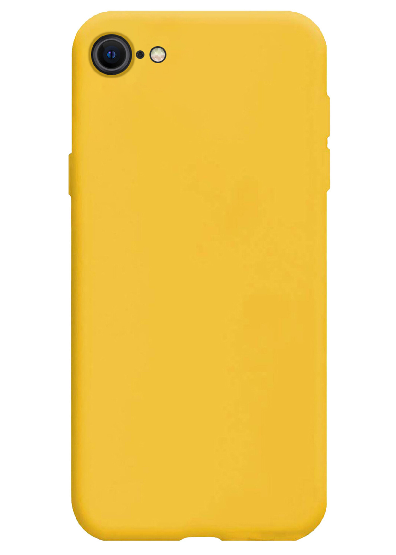 BTH Hoes voor iPhone SE 2022 Hoesje Siliconen Case Back Cover Hoes Geel - Hoes voor iPhone SE 2022 Hoesje Cover Hoes Siliconen