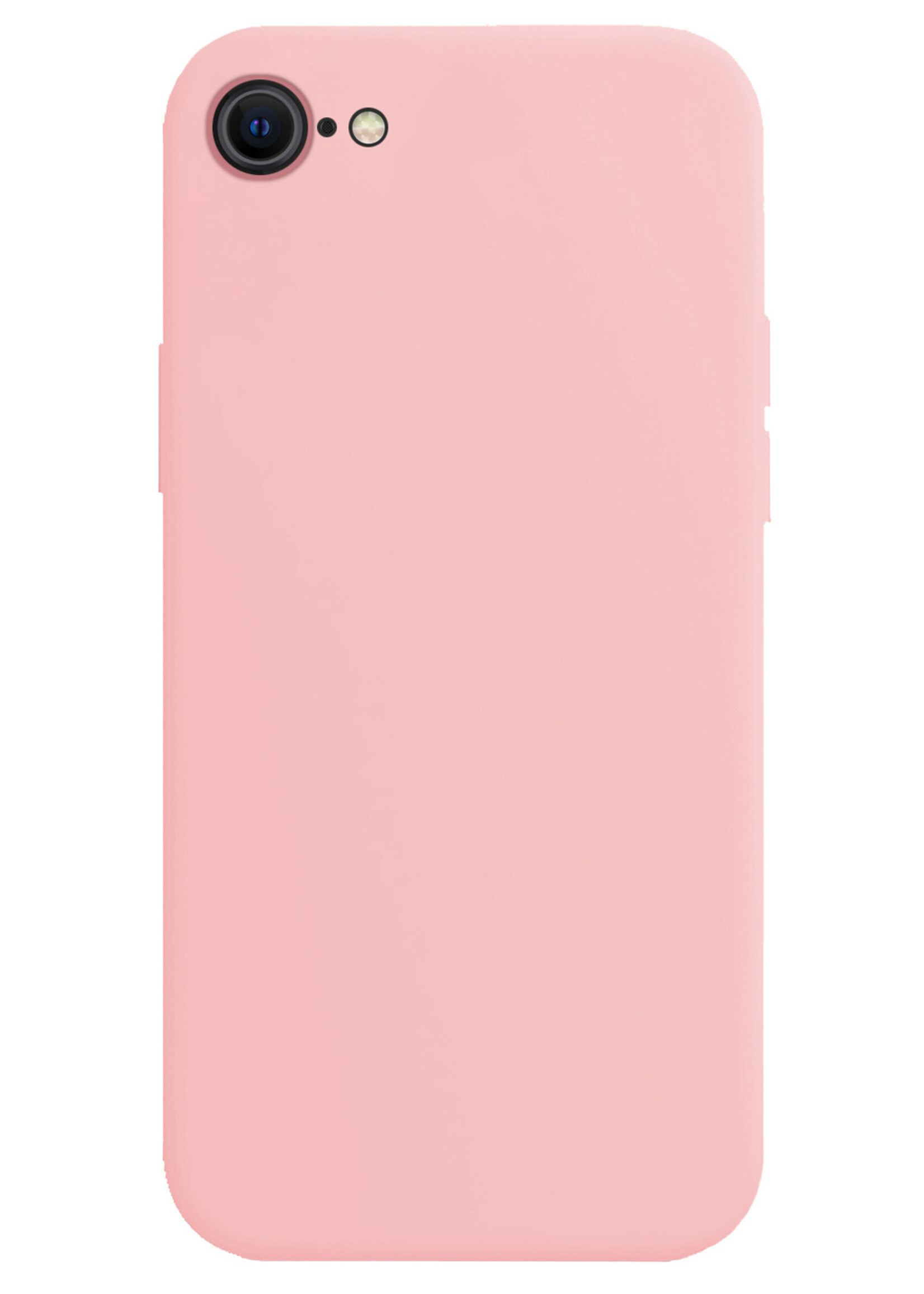 BTH Hoes voor iPhone SE 2022 Hoesje Siliconen Case Back Cover Hoes Licht Roze - Hoes voor iPhone SE 2022 Hoesje Cover Hoes Siliconen
