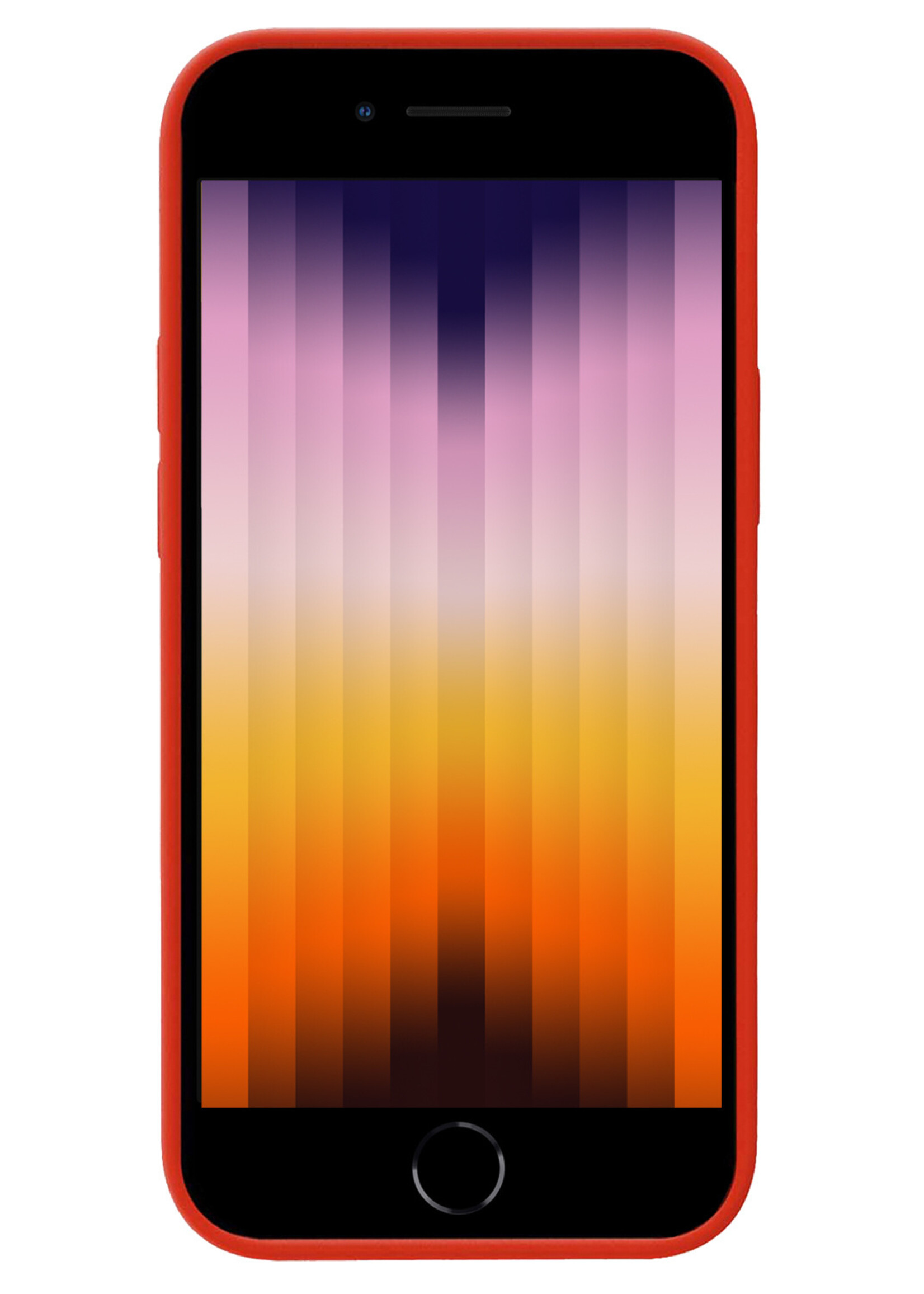 BTH Hoes voor iPhone SE 2022 Hoesje Siliconen Case Back Cover Hoes Rood - Hoes voor iPhone SE 2022 Hoesje Cover Hoes Siliconen