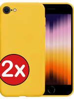 BTH BTH iPhone SE 2022 Hoesje Siliconen - Geel - 2 PACK