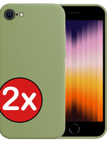 BTH BTH iPhone SE 2022 Hoesje Siliconen - Groen - 2 PACK