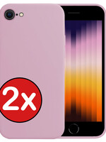 BTH BTH iPhone SE 2022 Hoesje Siliconen - Lila - 2 PACK