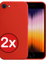 BTH BTH iPhone SE 2022 Hoesje Siliconen - Rood - 2 PACK