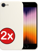 BTH BTH iPhone SE 2022 Hoesje Siliconen - Wit - 2 PACK