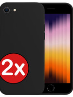 BTH BTH iPhone SE 2022 Hoesje Siliconen - Zwart - 2 PACK