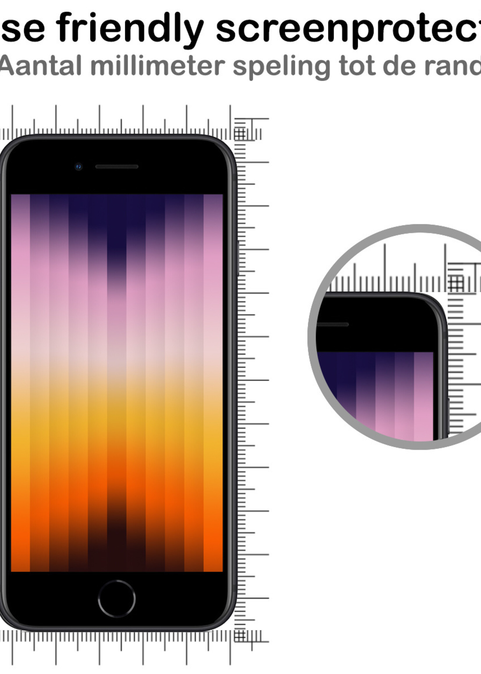 BTH Screenprotector voor iPhone SE 2022 Screenprotector Glas Tempered Glass Gehard - Screenprotector voor iPhone SE 2022 Screen Protector