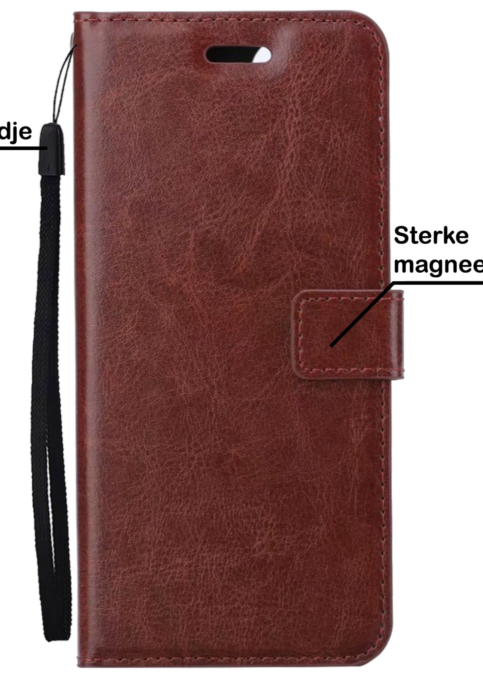BTH Hoes voor iPhone SE 2022 Hoesje Book Case Hoes - Hoes voor iPhone SE 2022 Hoes Wallet Case Hoesje - Bruin