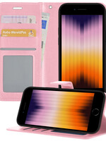 BTH BTH iPhone SE 2022 Hoesje Bookcase - Lichtroze