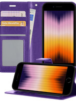 BTH BTH iPhone SE 2022 Hoesje Bookcase - Paars