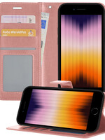 BTH BTH iPhone SE 2022 Hoesje Bookcase - Rose Goud