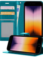 BTH BTH iPhone SE 2022 Hoesje Bookcase - Turquoise