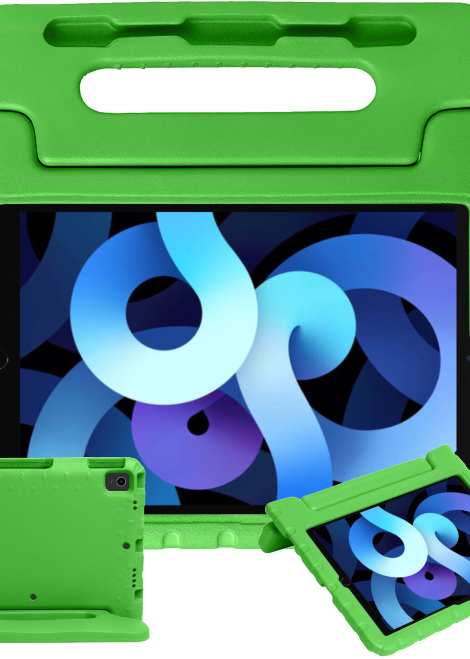 BTH iPad Air 2022 Hoes Kinder Hoesje Kids Case Cover Kids Proof - iPad Air 5 Kinder Hoes - Groen