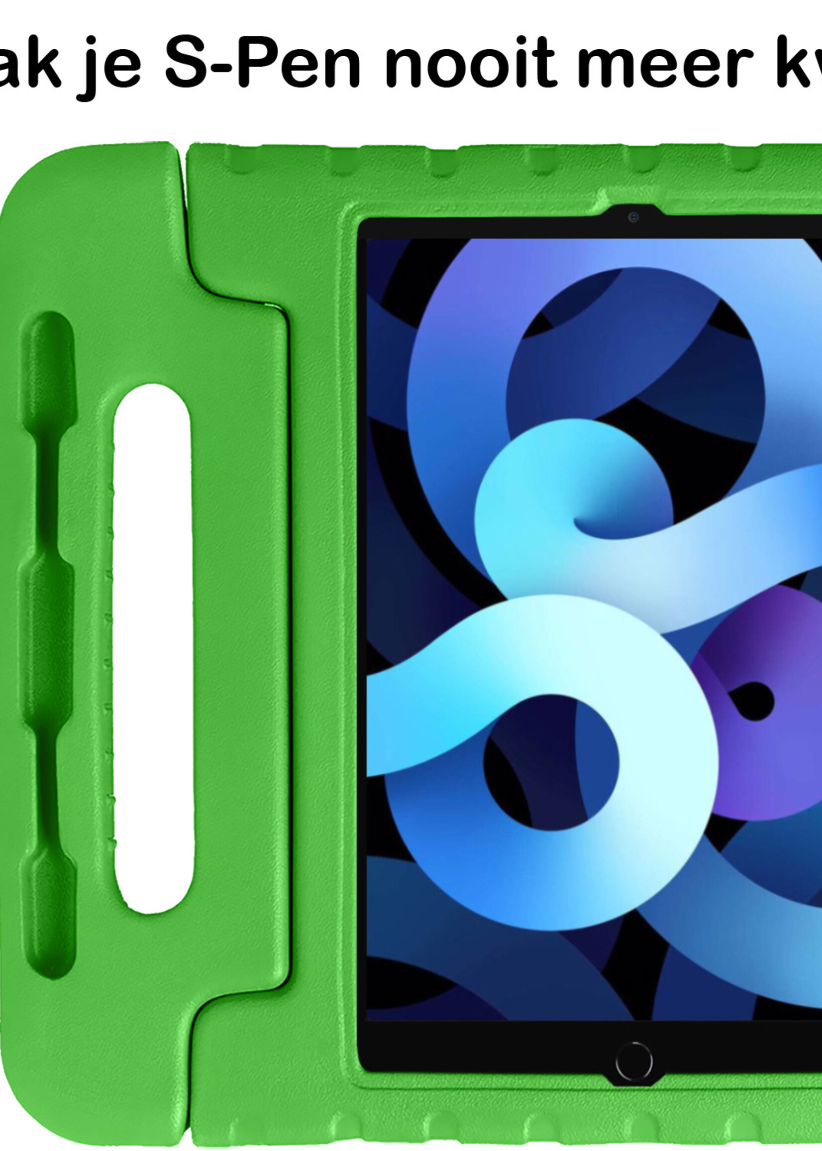 BTH iPad Air 2022 Hoes Kinder Hoesje Kids Case Cover Kids Proof - iPad Air 5 Kinder Hoes - Groen