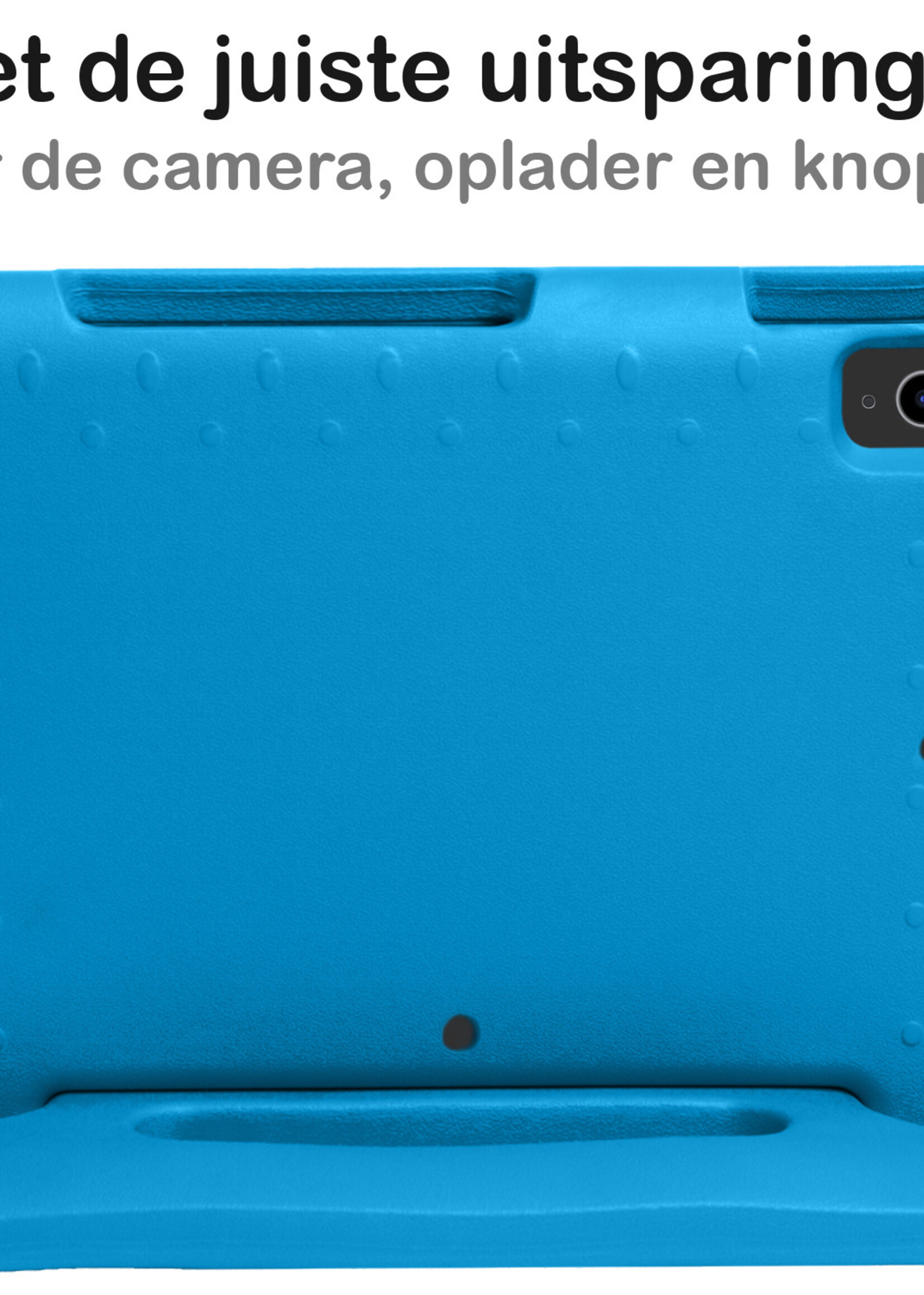 BTH Kinderhoes Geschikt voor iPad Air 2022 Hoes Kinder Hoesje Kids Case Cover Kidsproof Met Screenprotector - Hoesje Geschikt voor iPad Air 5 2022 Hoesje Kinder Hoes - Blauw
