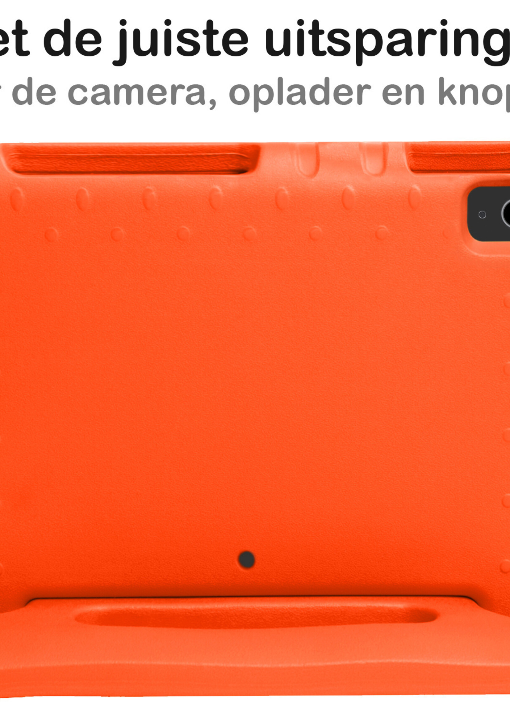 BTH Kinderhoes Geschikt voor iPad Air 2022 Hoes Kinder Hoesje Kids Case Cover Kidsproof Met Screenprotector - Hoesje Geschikt voor iPad Air 5 2022 Hoesje Kinder Hoes - Oranje