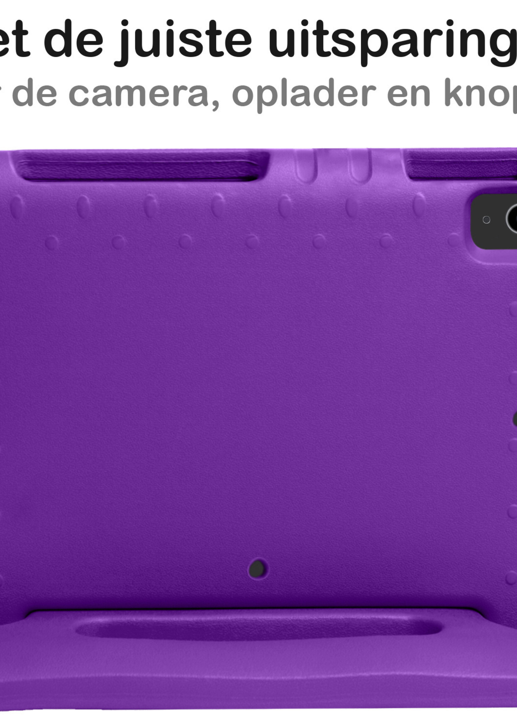 BTH Kinderhoes Geschikt voor iPad Air 2022 Hoes Kinder Hoesje Kids Case Cover Kidsproof Met Screenprotector - Hoesje Geschikt voor iPad Air 5 2022 Hoesje Kinder Hoes - Paars