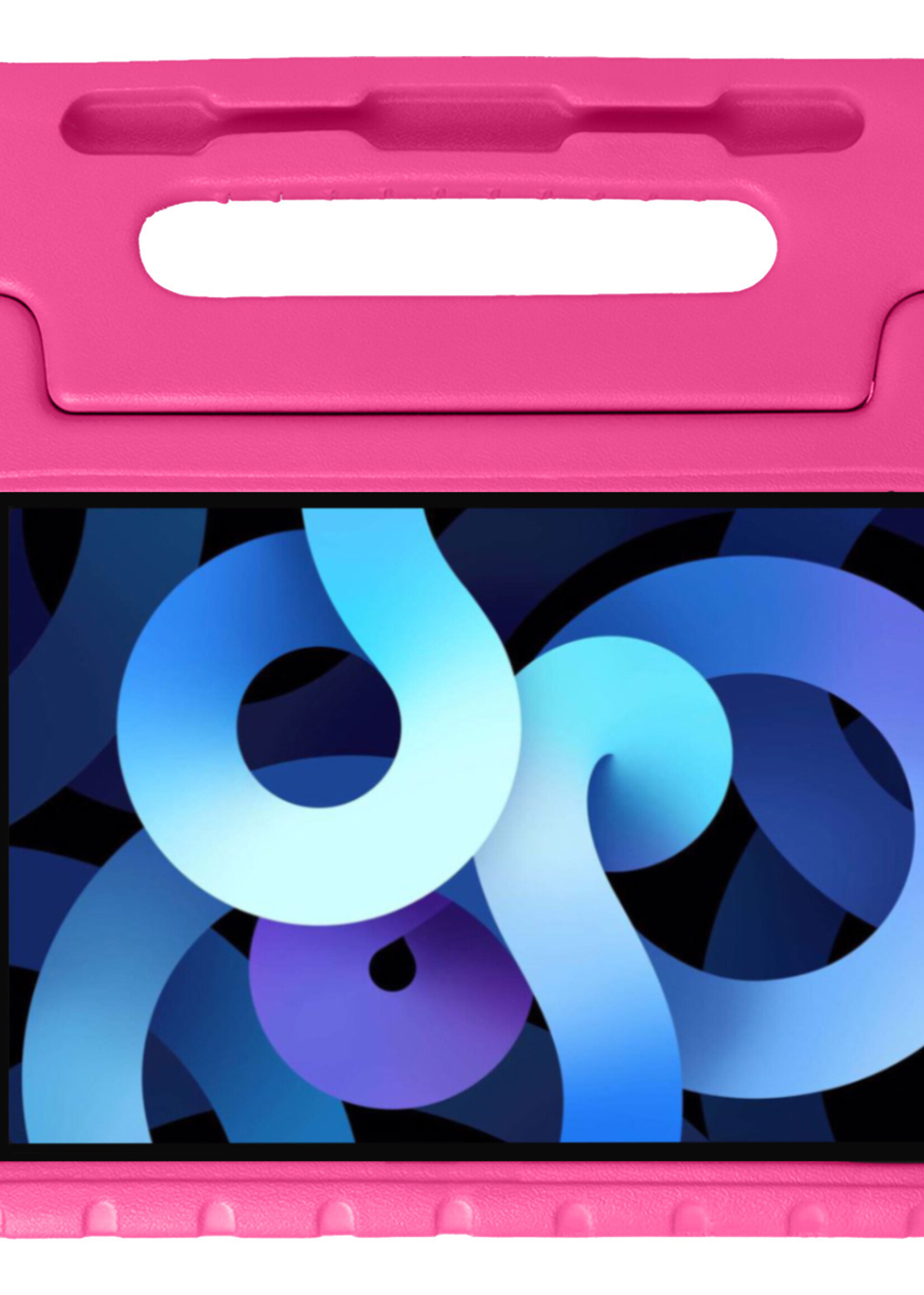 BTH Kinderhoes Geschikt voor iPad Air 2022 Hoes Kinder Hoesje Kids Case Cover Kidsproof Met Screenprotector - Hoesje Geschikt voor iPad Air 5 2022 Hoesje Kinder Hoes - Roze