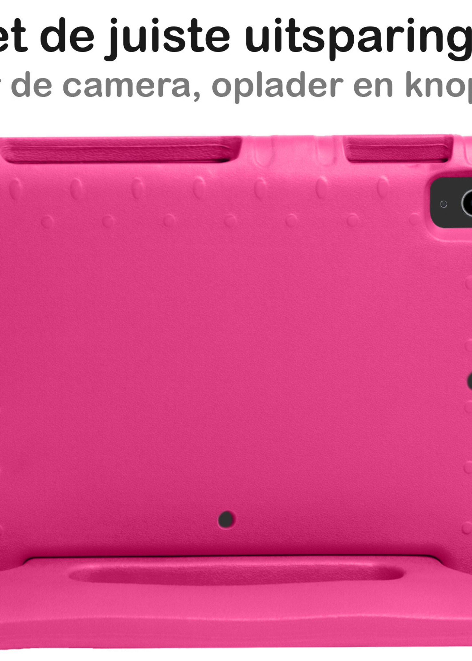 BTH Kinderhoes Geschikt voor iPad Air 2022 Hoes Kinder Hoesje Kids Case Cover Kidsproof Met Screenprotector - Hoesje Geschikt voor iPad Air 5 2022 Hoesje Kinder Hoes - Roze