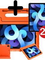 BTH BTH iPad Air 5 Kinderhoes Met 2x Screenprotector - Oranje