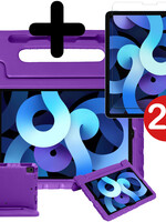BTH BTH iPad Air 5 Kinderhoes Met 2x Screenprotector - Paars