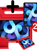 BTH BTH iPad Air 5 Kinderhoes Met 2x Screenprotector - Rood