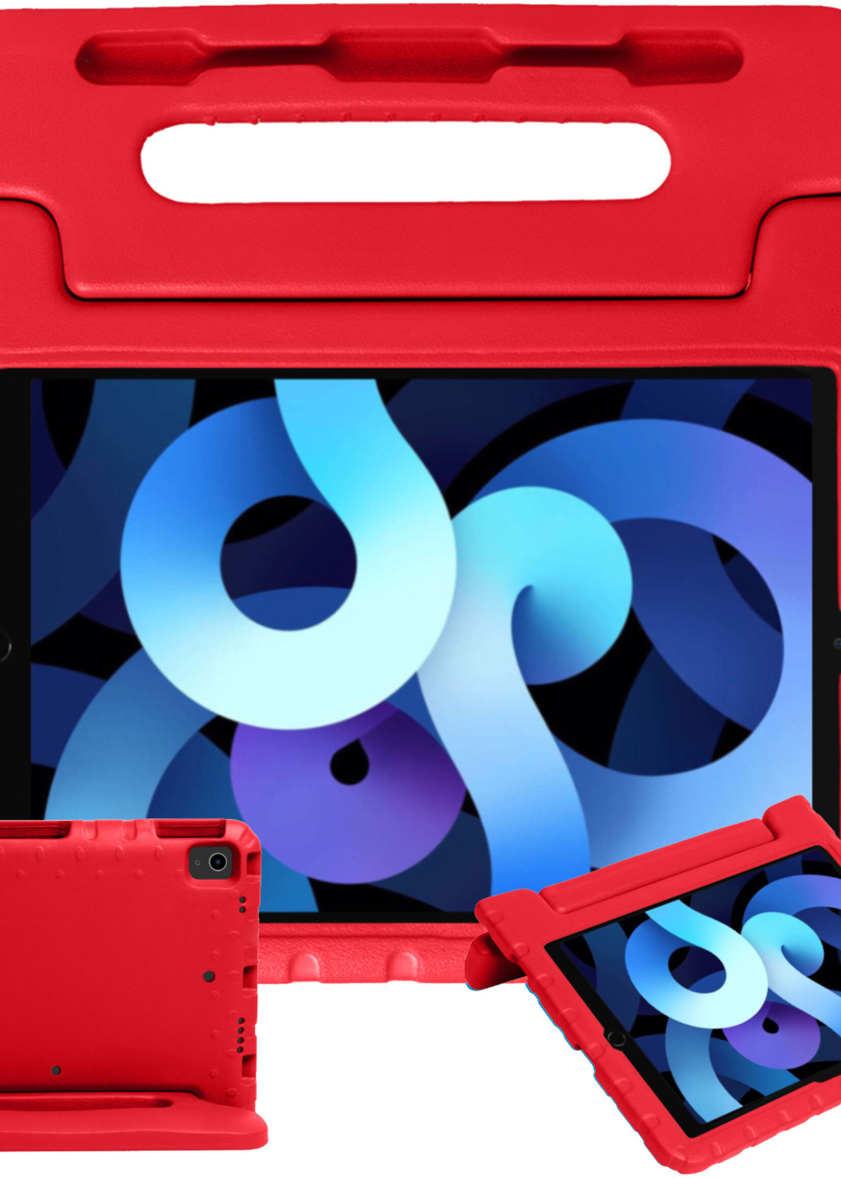 BTH iPad Air 2022 Hoes Kinder Hoesje Kids Case Cover Kids Proof - iPad Air 5 Kinder Hoes - Rood