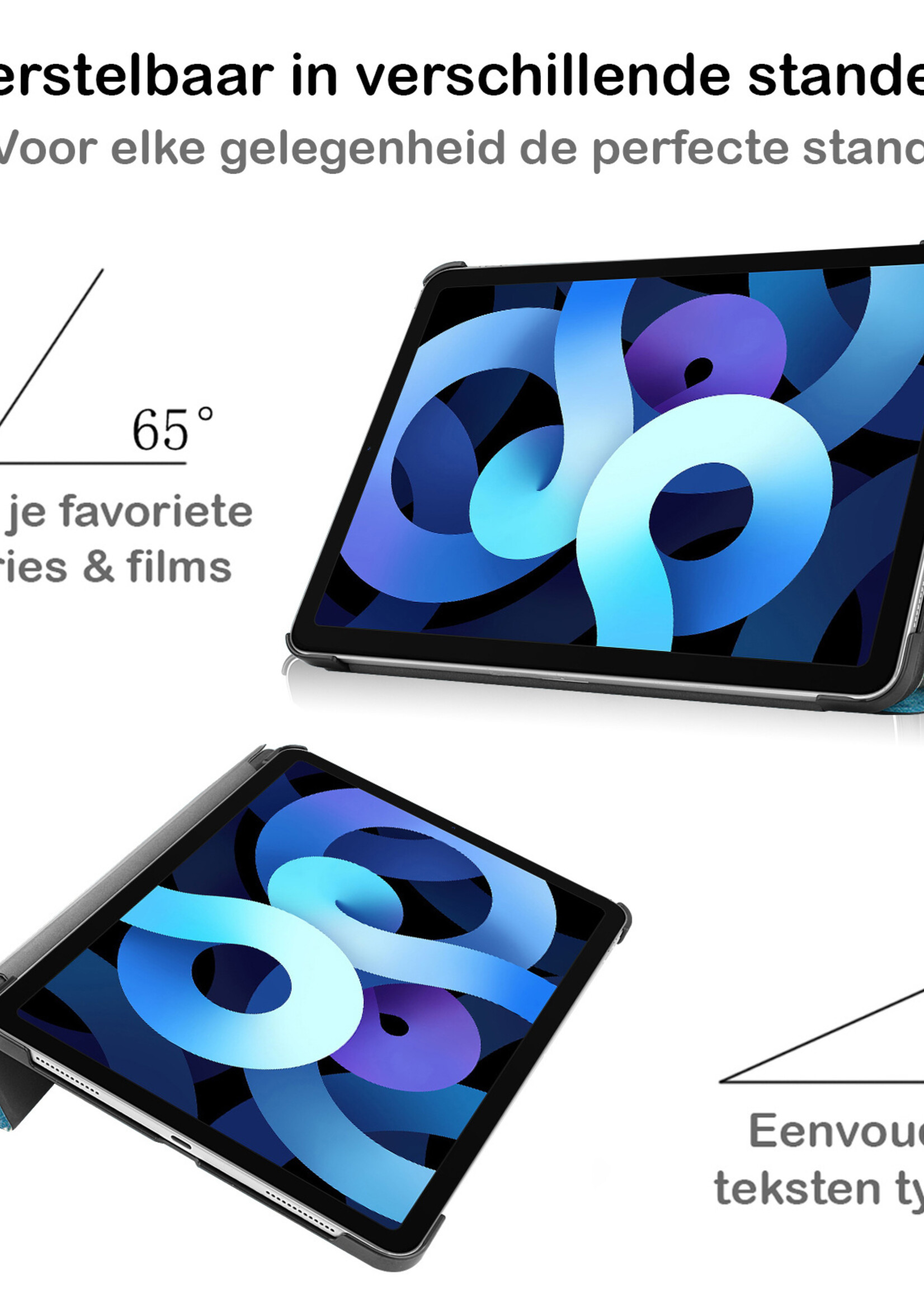 BTH iPad Air 2022 Hoes Luxe Book Case - iPad Air 5 Hoesje Case Cover - Bloesem