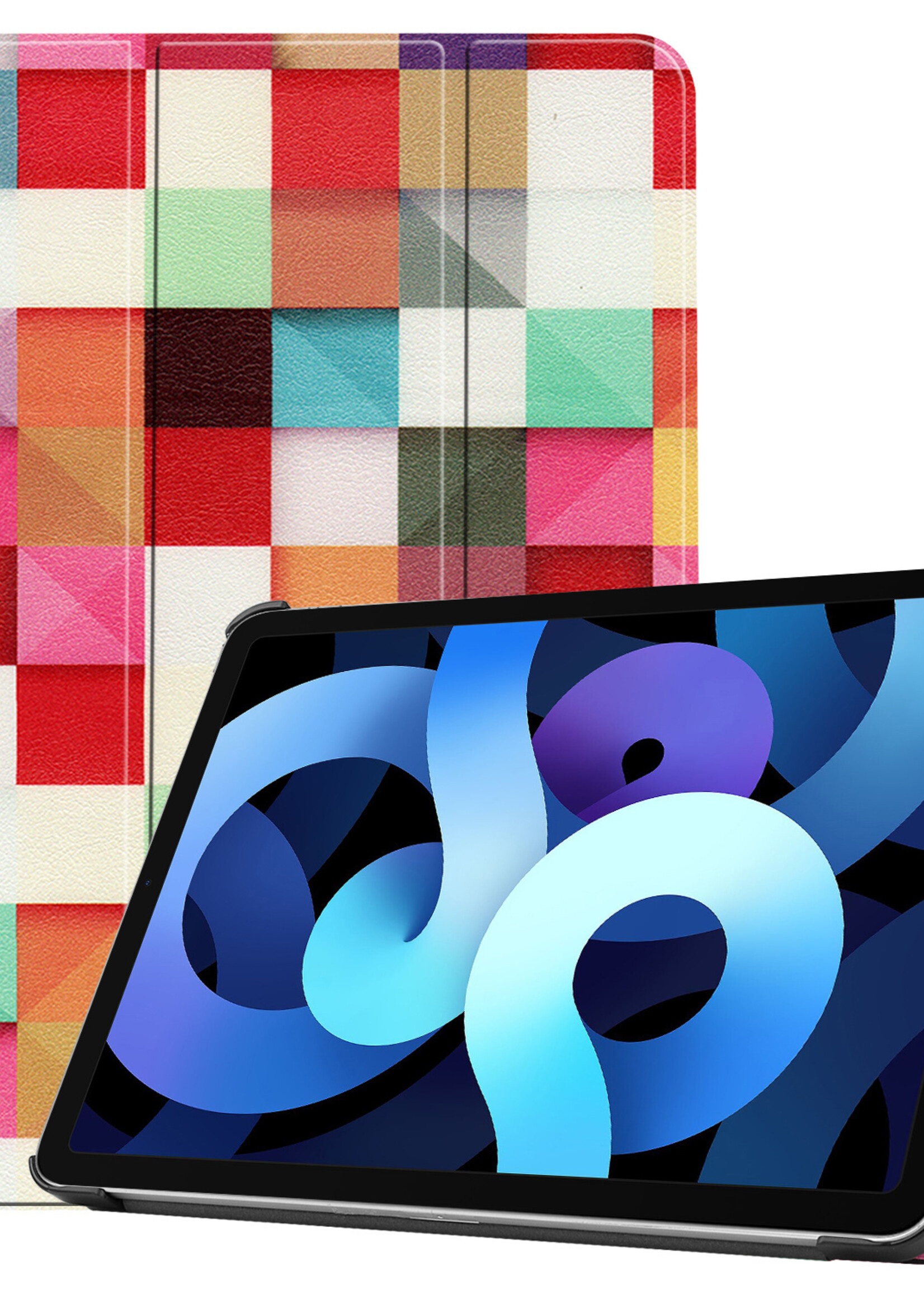 BTH iPad Air 2022 Hoes Luxe Book Case - iPad Air 5 Hoesje Case Cover - Blokken