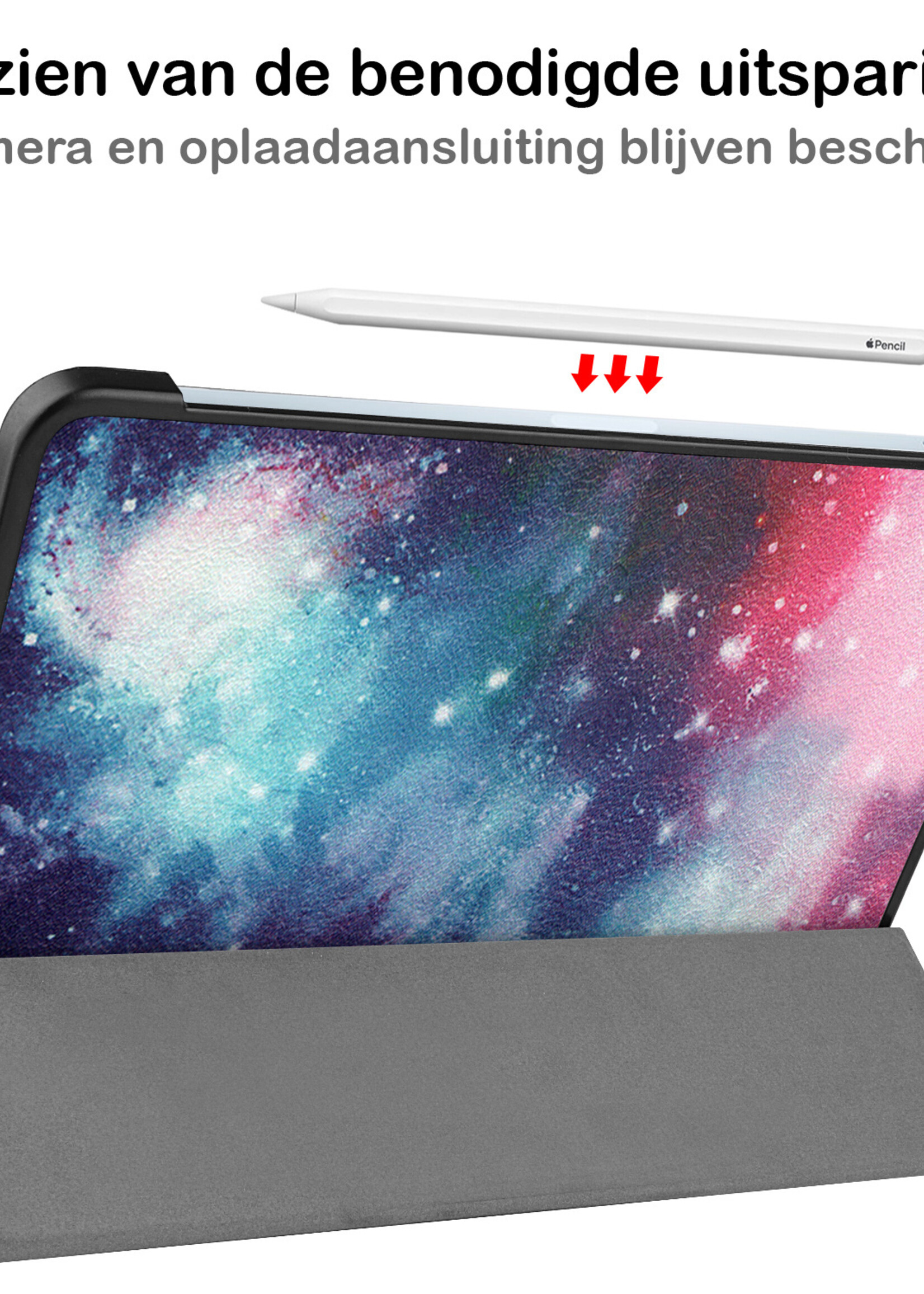 BTH iPad Air 2022 Hoes Luxe Book Case - iPad Air 5 Hoesje Case Cover - Galaxy