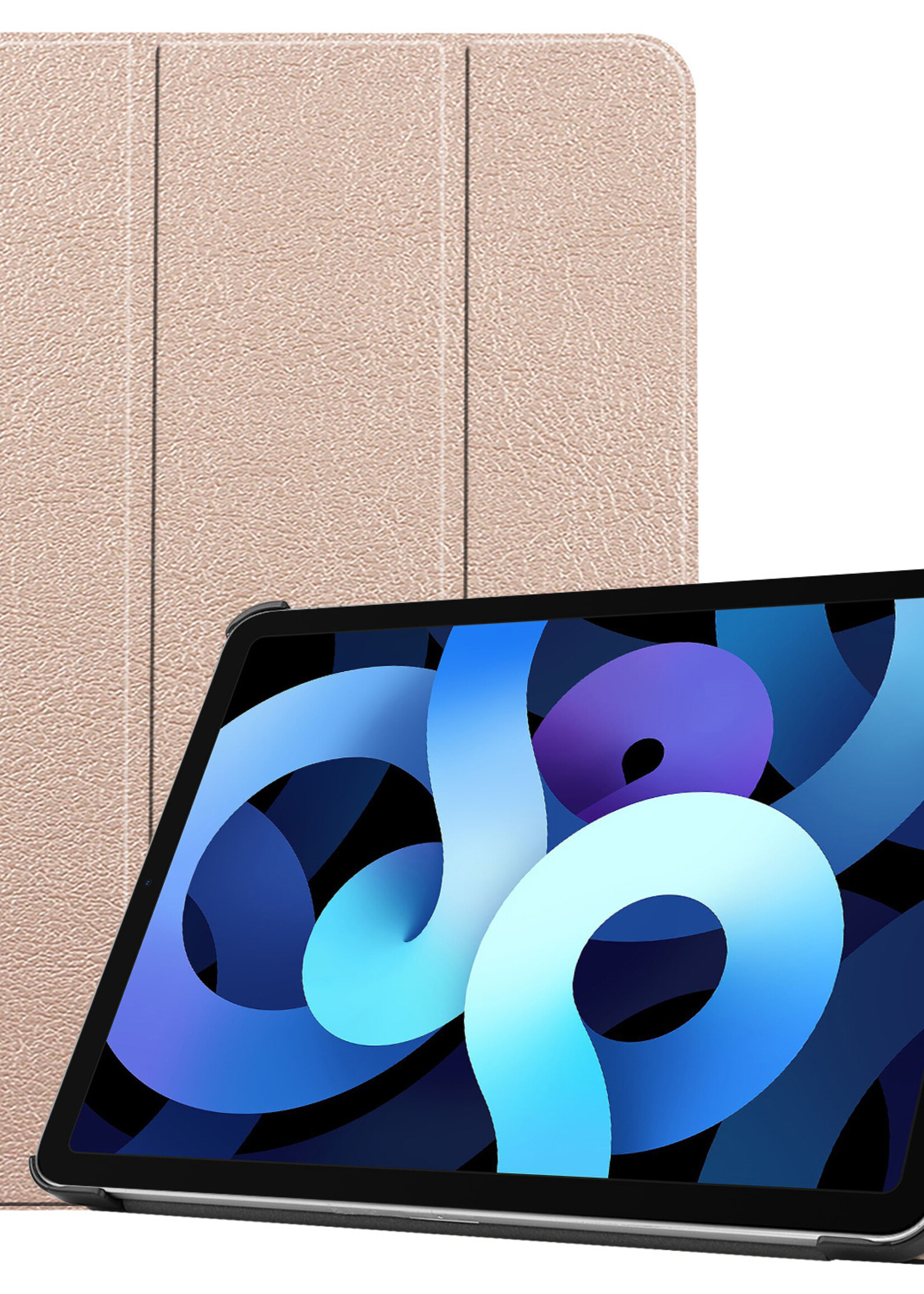 BTH iPad Air 2022 Hoes Luxe Book Case - iPad Air 5 Hoesje Case Cover - Goud
